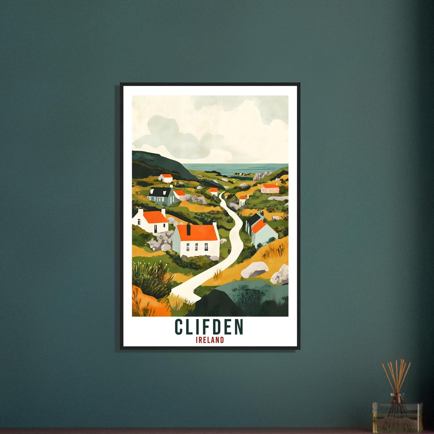 Clifden Travel Print Ireland Home Decor Clifden Wall Art Wall Hanging Art Lover Irish Artwork Travel Poster Clifden Galway Travel Art Gift
