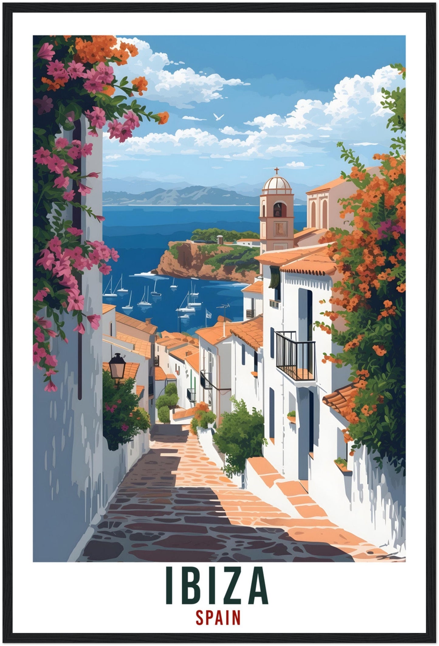 Ibiza Travel Print Spain Home Decoration Ibiza Art Gift Spanish City Wall Art Gift Wall Hanging Art Lover Spain Artwork Ibiza Travel Poster