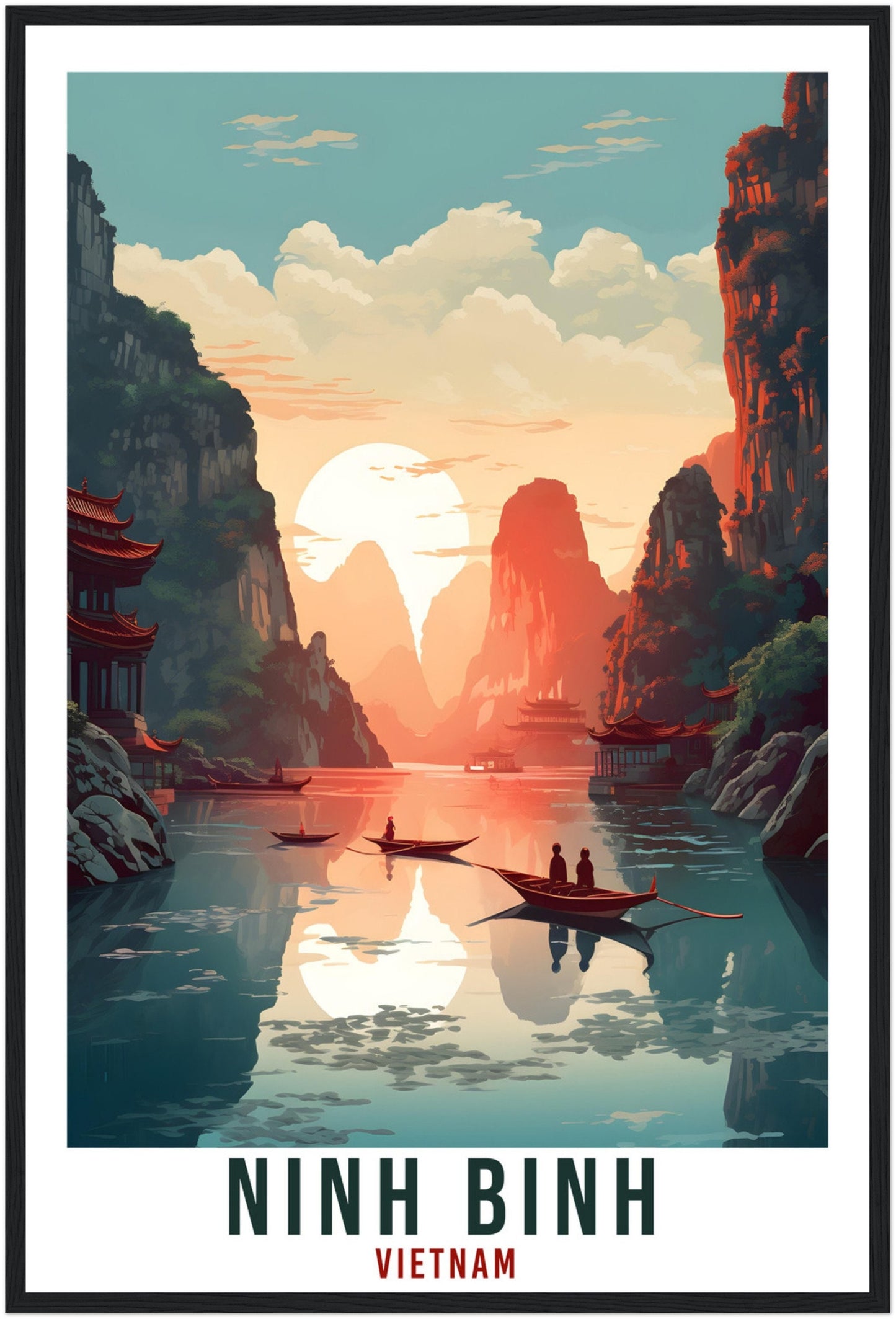 Ninh Binh Travel Print Wall Art Ninh Binh Vietnam Wall Hanging Artwork Ninh Binh Art Gifts Ninh Binh Travel Poster Vietnam Art Lovers Gift