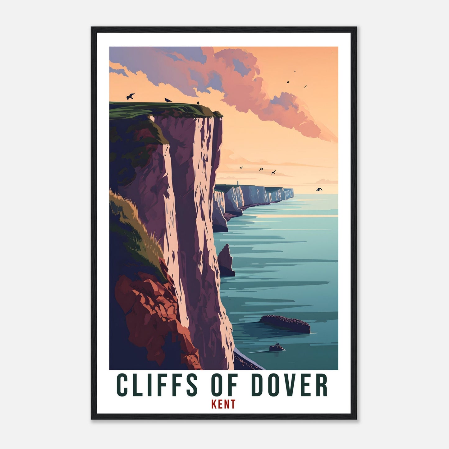Cliffs Of Dover Travel Print English Wall Art Home Decor Wall Hanging Travel Art Gift Cliffs Of Dover Travel Poster Kent Landscape Artwork