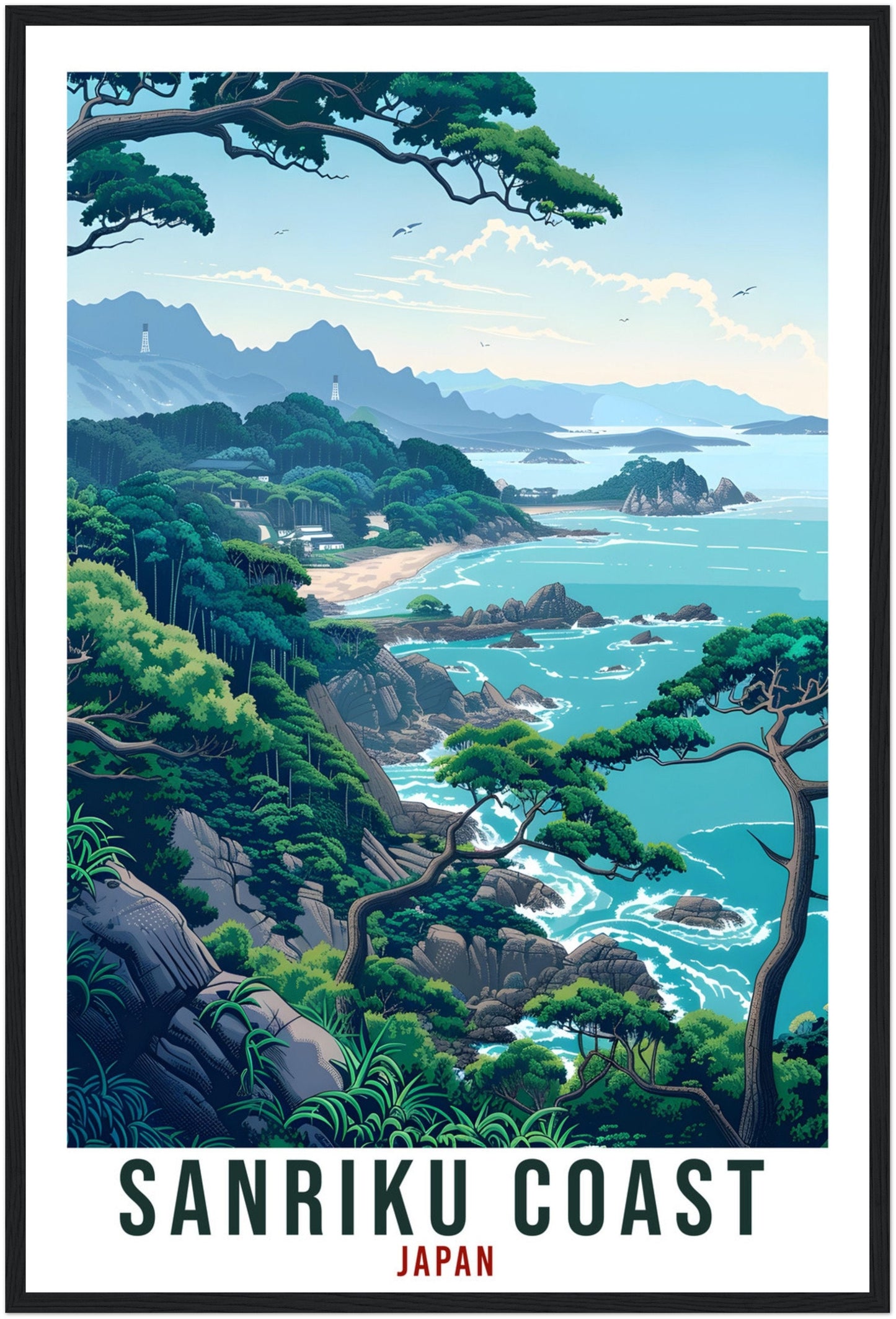 Sanriku Coast Travel Print Japan Home Decoration Wall Art Gift Wall Hanging Art Lover Japanese Artwork Japan Sanriku Coast Travel Poster