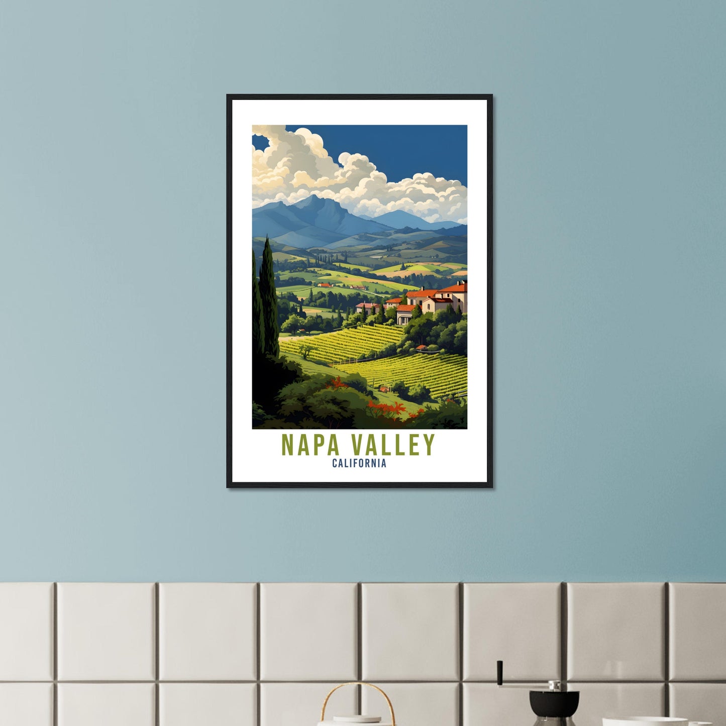 Napa Valley Travel Print Napa Valley Wall Art Wall Hanging Napa Valley Gift Travel Poster California Art Lover Gift Napa Valley Vineyards