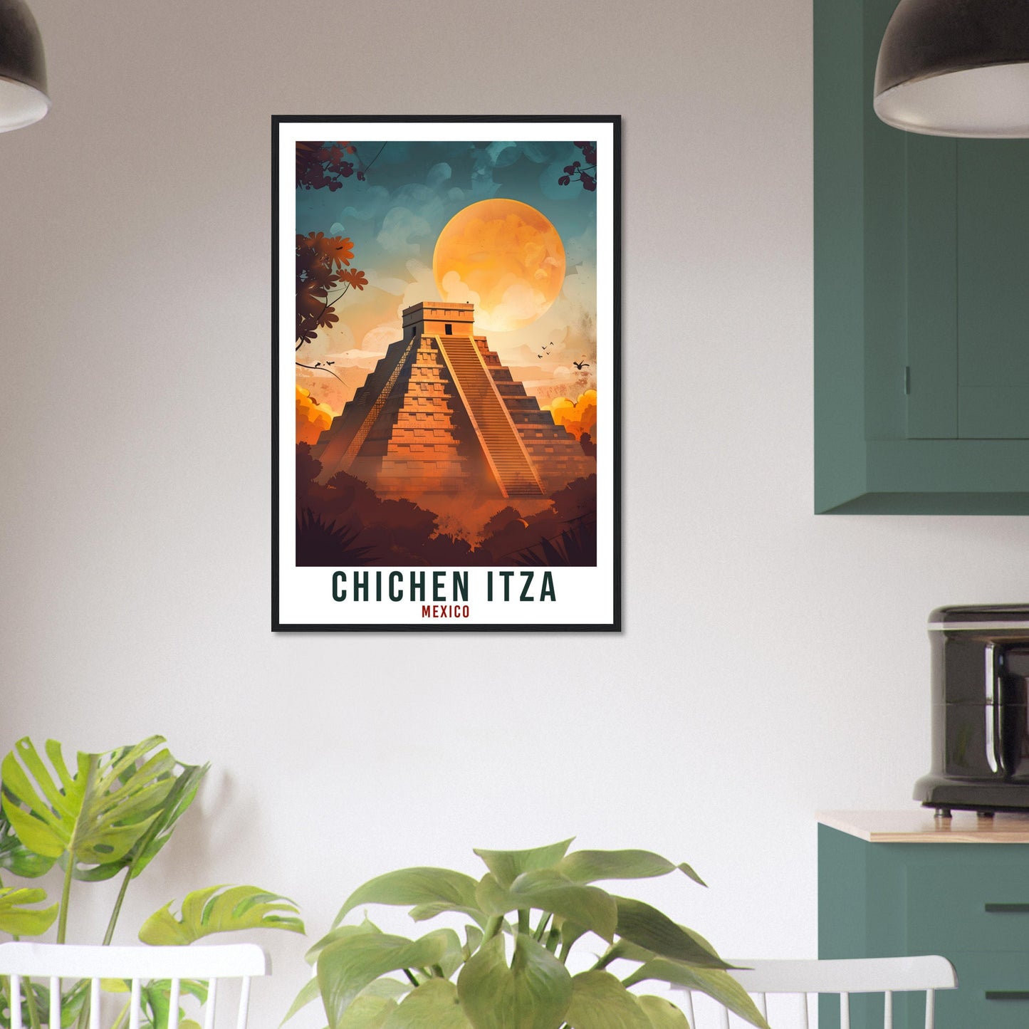 Chichen Itza Mexico Travel Print Mexico Wall Art Wall Hanging Home Décor Chichen Itza Mexico Landmark Artwork South America Travel Poster
