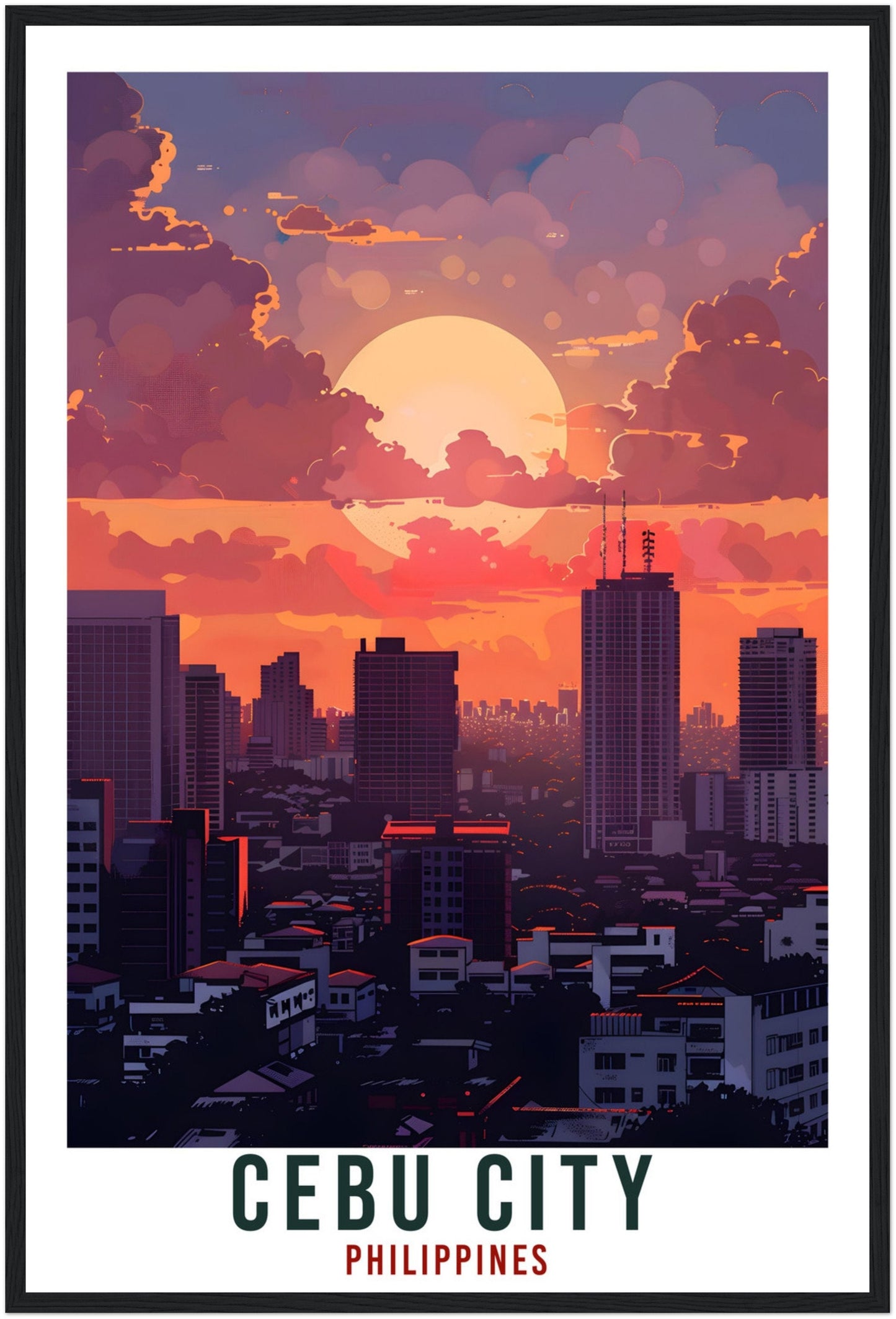 Cebu City Philippines Travel Print Wall Art Wall Hanging Home Décor Cebu City Gift Landmark Artwork Travel Art Philippines Travel Poster