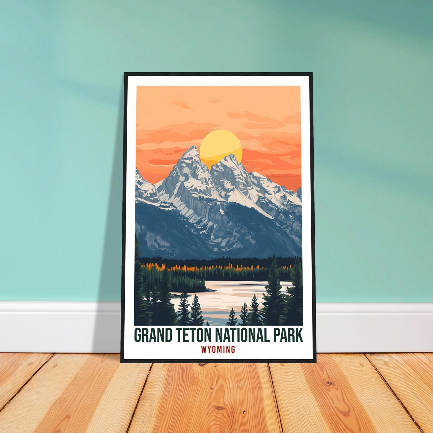 Grand Teton National Park Wyoming USA Travel Print Wall Art Wall Hanging Home Décor Grand Teton Gift Travel Art USA Artwork Travel Poster