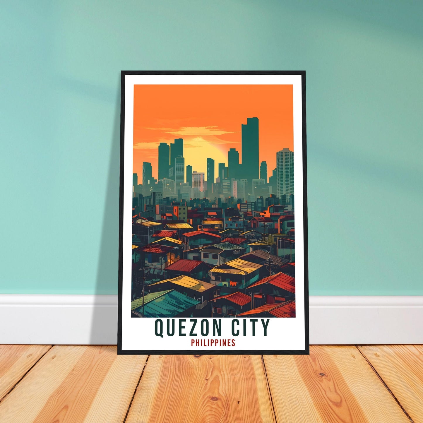 Quezon City Philippines Travel Print Wall Art Wall Hanging Home Décor Quezon City Gift Artwork Travel Art Philippines Quezon Travel Poster