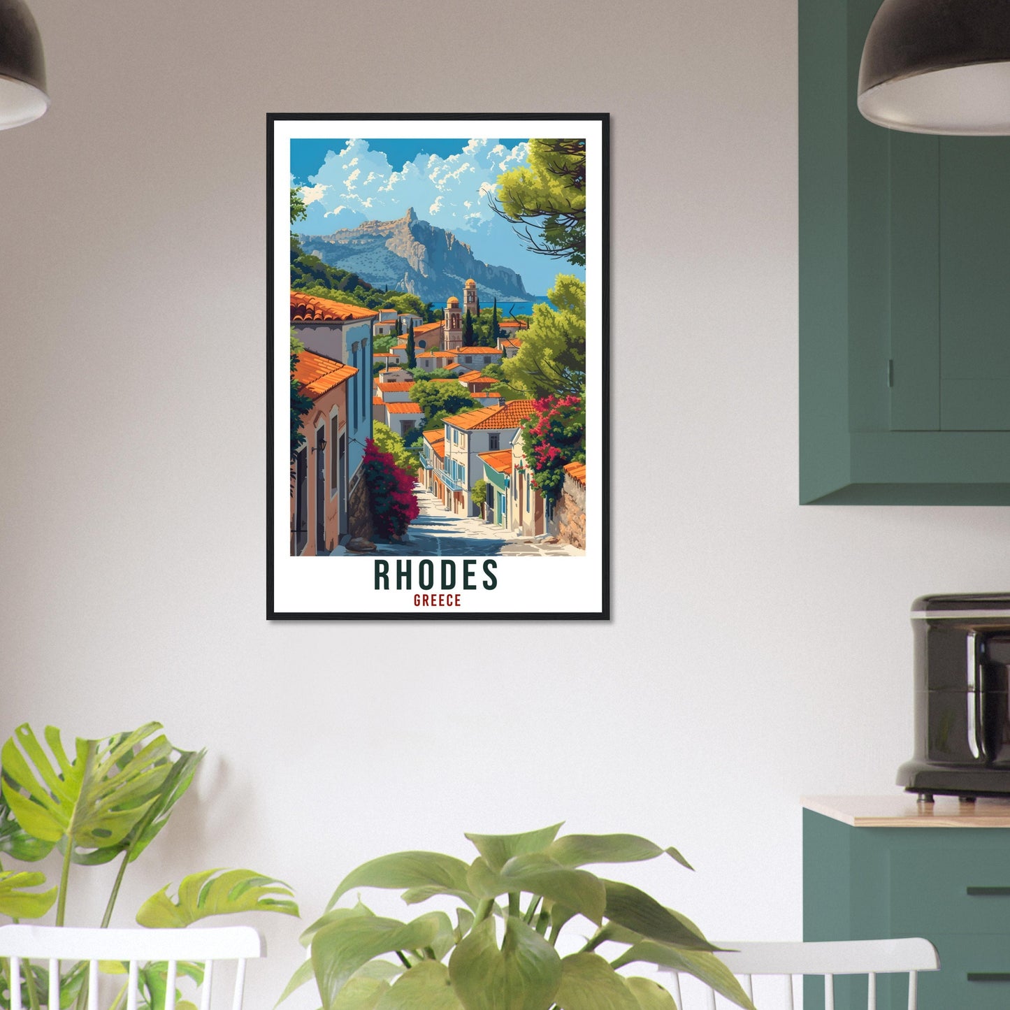 Rhodes Travel Print Greece Home Decoration Rhodes Greek Island Wall Art Gift Wall Hanging Art Lover Greece Artwork Rhodes Travel Poster