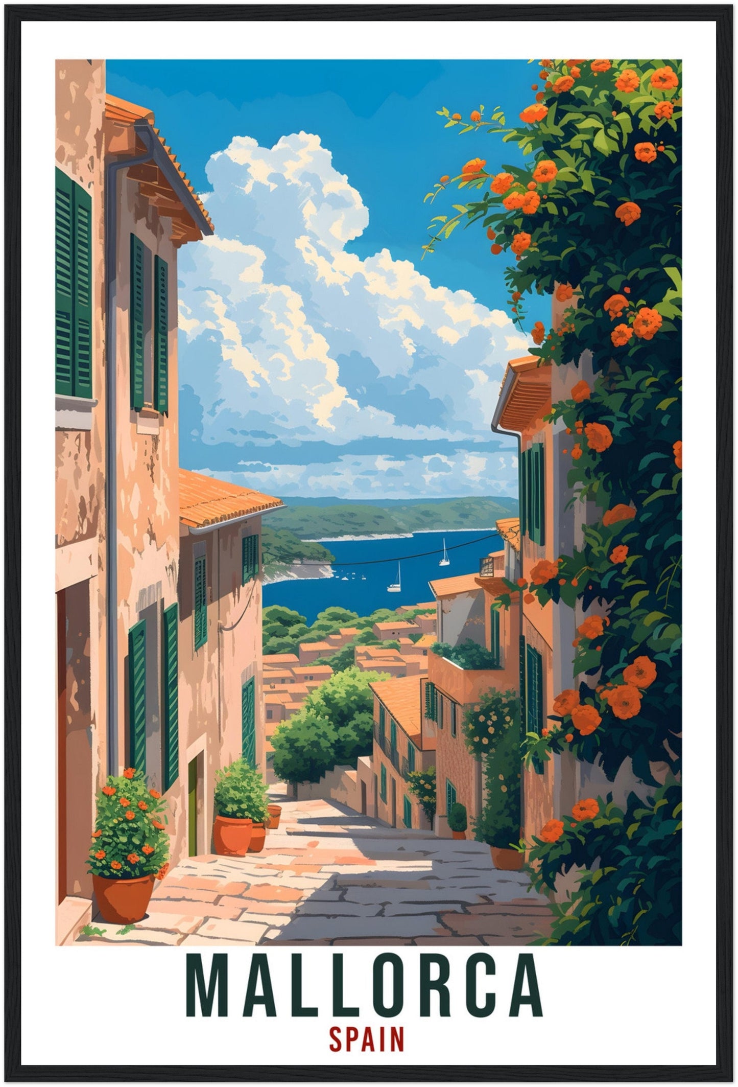Mallorca Travel Poster Spain Home Decoration Spanish Island Mallorca Wall Art Gift Wall Hanging Art Lover Spain Artwork Travel Print