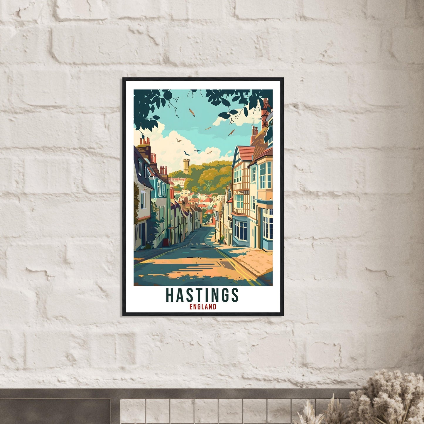 Hastings Travel Print Wall Art Wall Hanging Home Living Décor Hastings Gift Art Lovers Gift UK Artwork Gift Print England Travel Poster