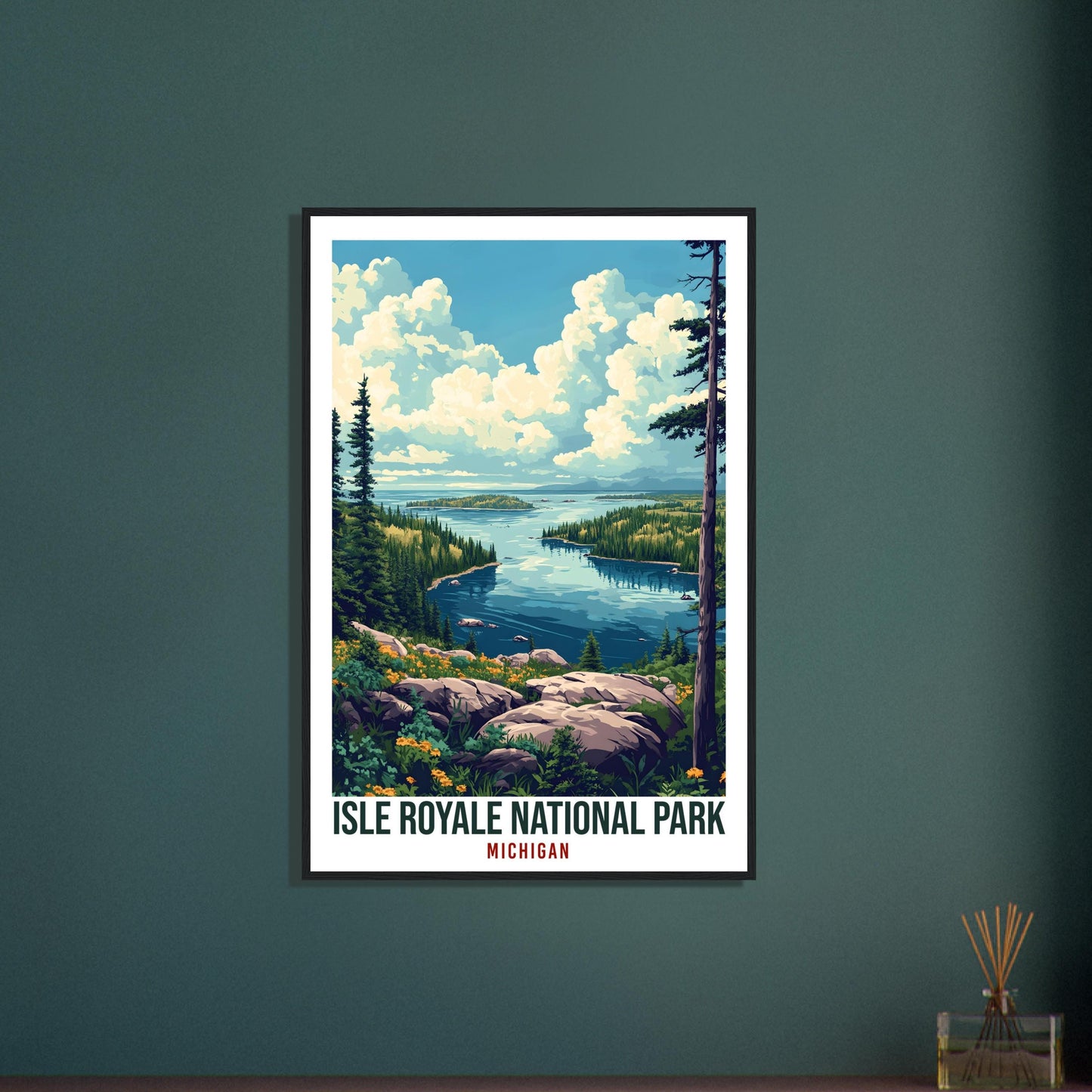 Isle Royale National Park Michigan USA Travel Print Wall Art Wall Hanging Home Décor Isle Royale Gift Travel Art USA Artwork Travel Poster