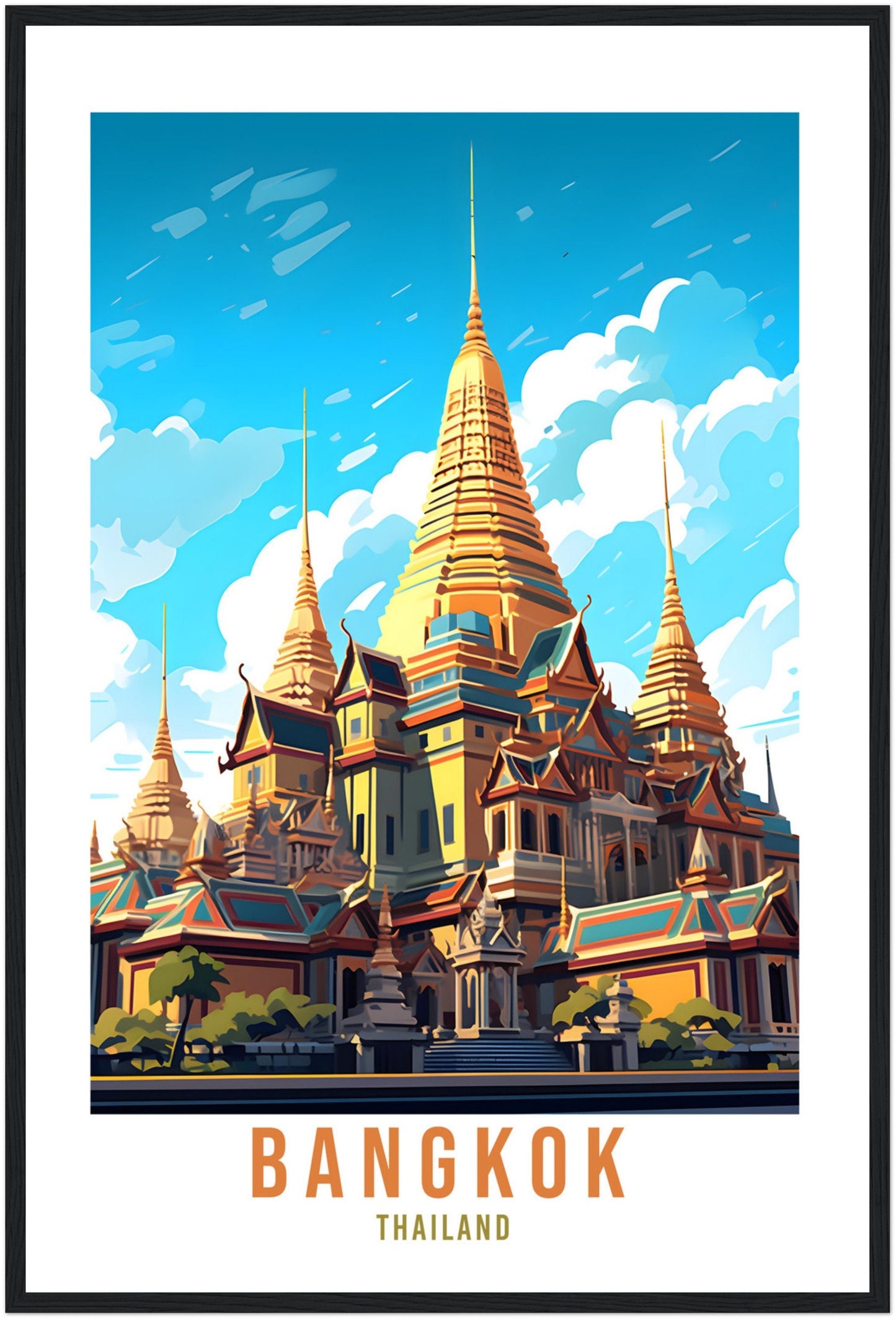 Bangkok Travel Print Wall Art Bangkok Wall Hanging Home Decor Bangkok Gift Art Lovers Wall Art Thailand Travel Print Gift Thai Travel Art