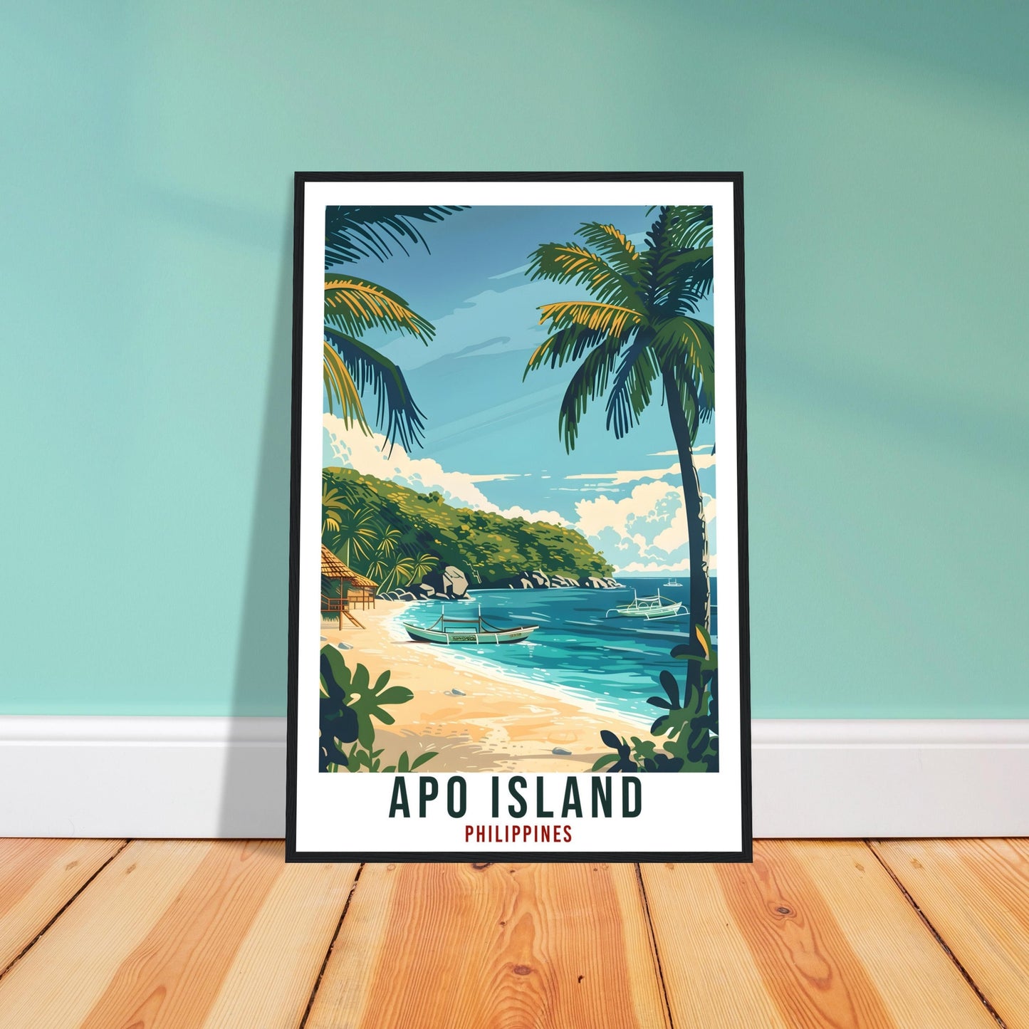 Apo Island Philippines Travel Print Wall Art Wall Hanging Home Décor Apo Island Gift Wall Artwork Travel Art Philippines Beach Travel Poster