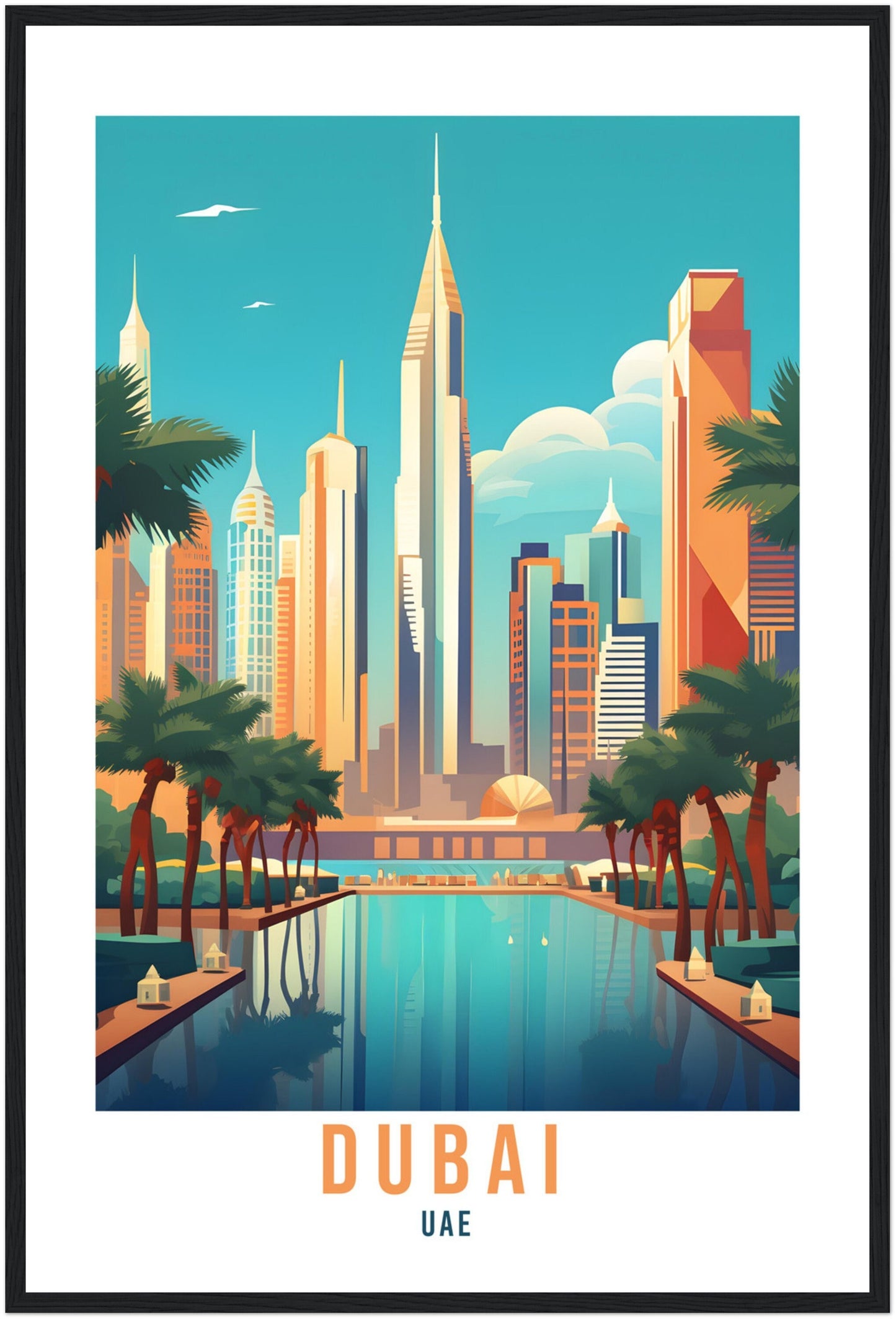Dubai Travel Print United Emirates Wall Art Wall Hanging Dubai Gift Holiday Print Vacation Art Print Dubai Art Travel Gift UAE Travel Poster