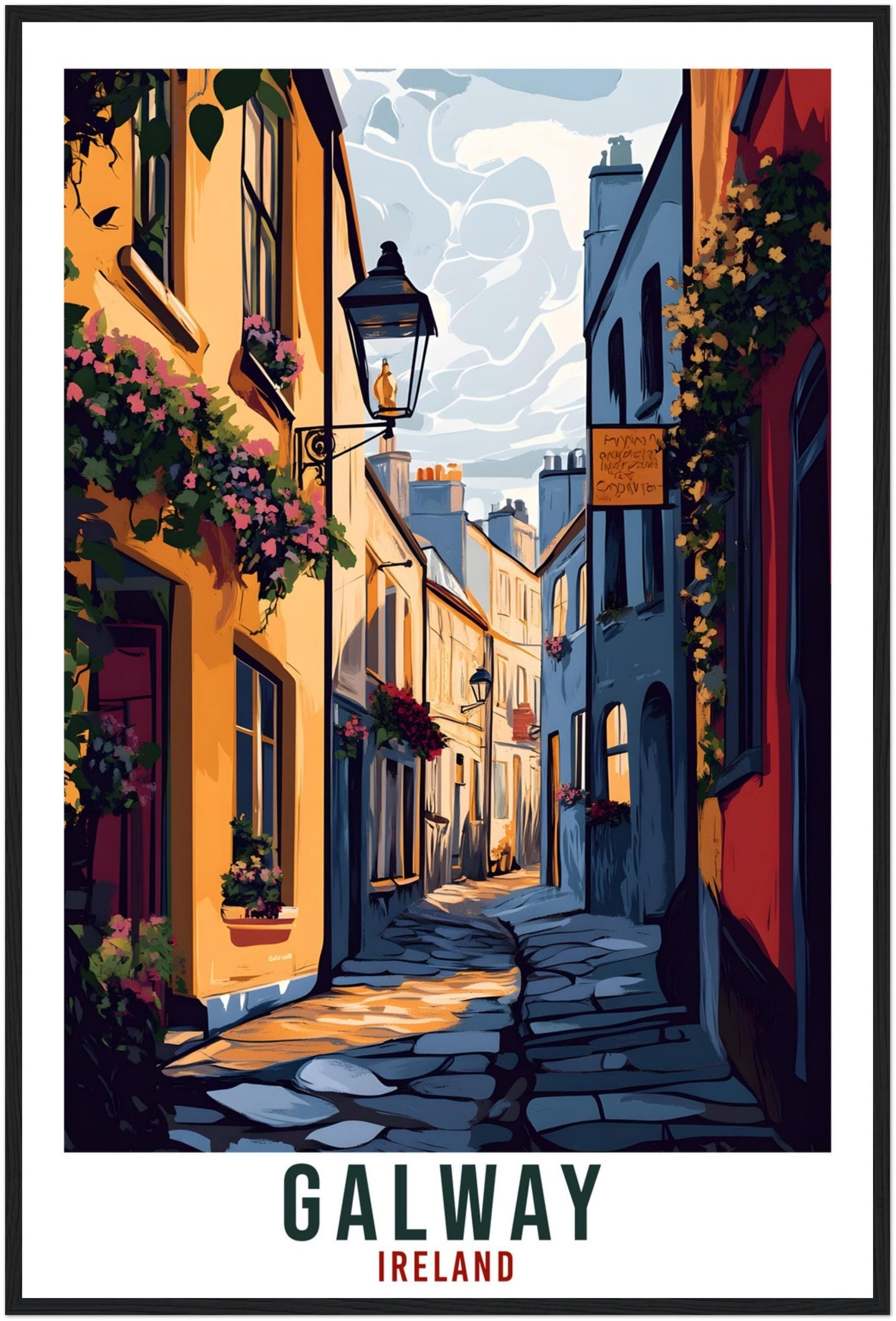 Galway Travel Print Ireland Home Decor Galway Wall Art Gift Wall Hanging Art Lover Galway Irish Artwork Travel Poster Ireland Travel Art