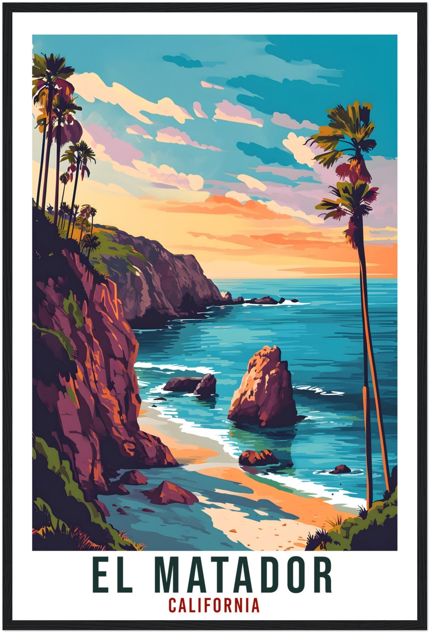 El Matador Travel Print California Home Decoration USA City Wall Art Gift Wall Hanging Art Lover California Artwork El Matador Travel Poster
