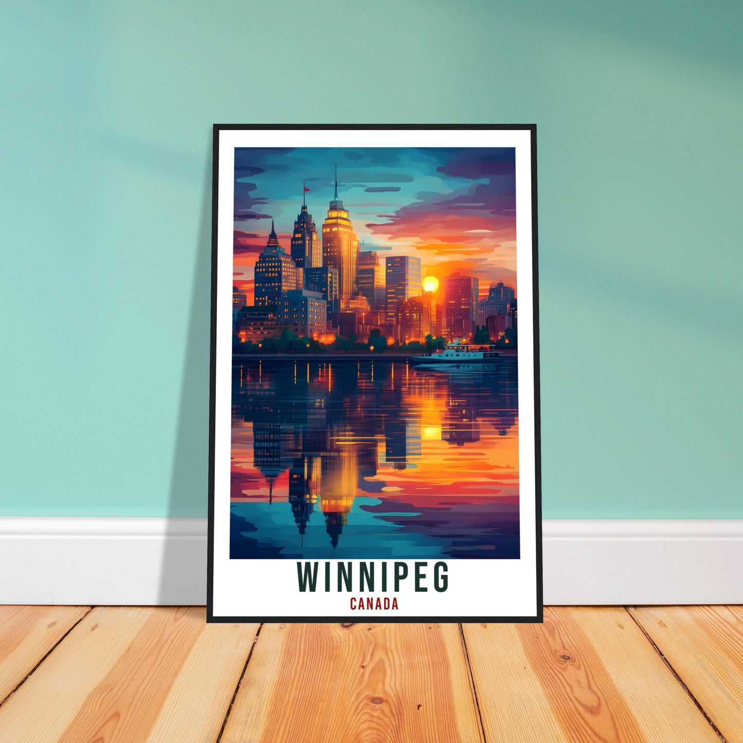 Winnipeg Travel Print Canada Home Decor Winnipeg Wall Art Gift Wall Hanging Art Lover Winnipeg Canadian Artwork Travel Poster Manitoba Art