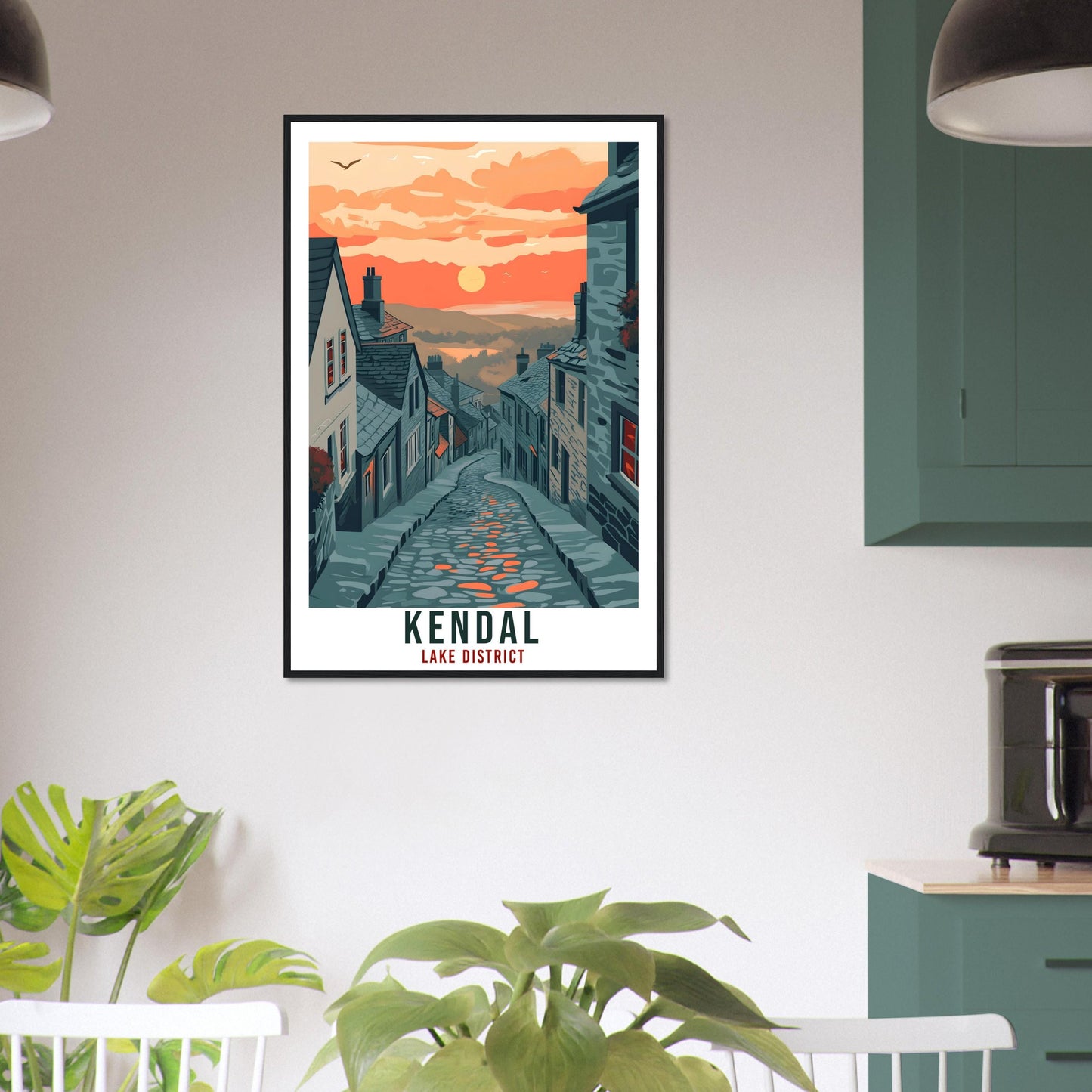 Kendal Travel Print Lake District Home Decor Kendal Wall Art Wall Hanging Art Lover Lake District Artwork Travel Poster Cumbria Travel Art