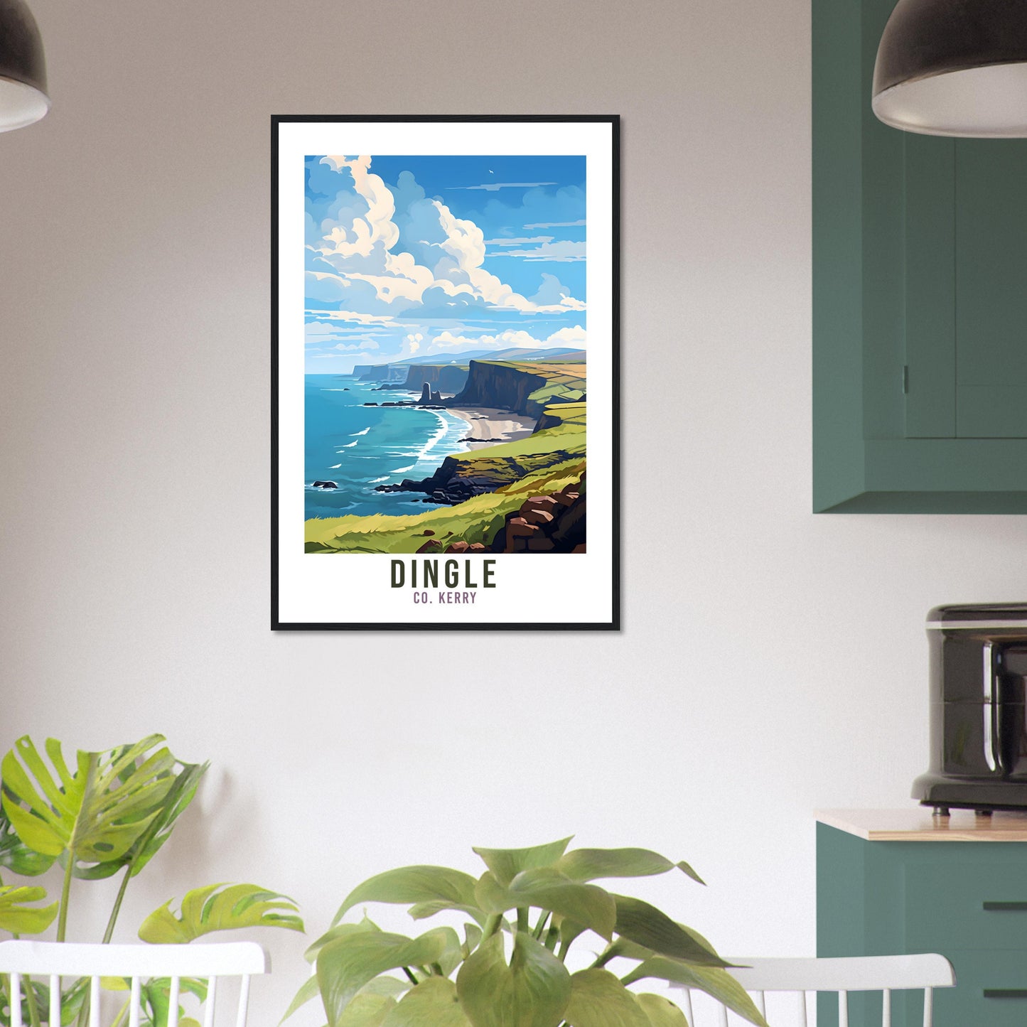 Dingle Travel Print Ireland Co. Kerry Seaside Coastal Landscape Wall Hanging Dingle Peninsula Artwork Gift Irish Coast Art Poster Gift
