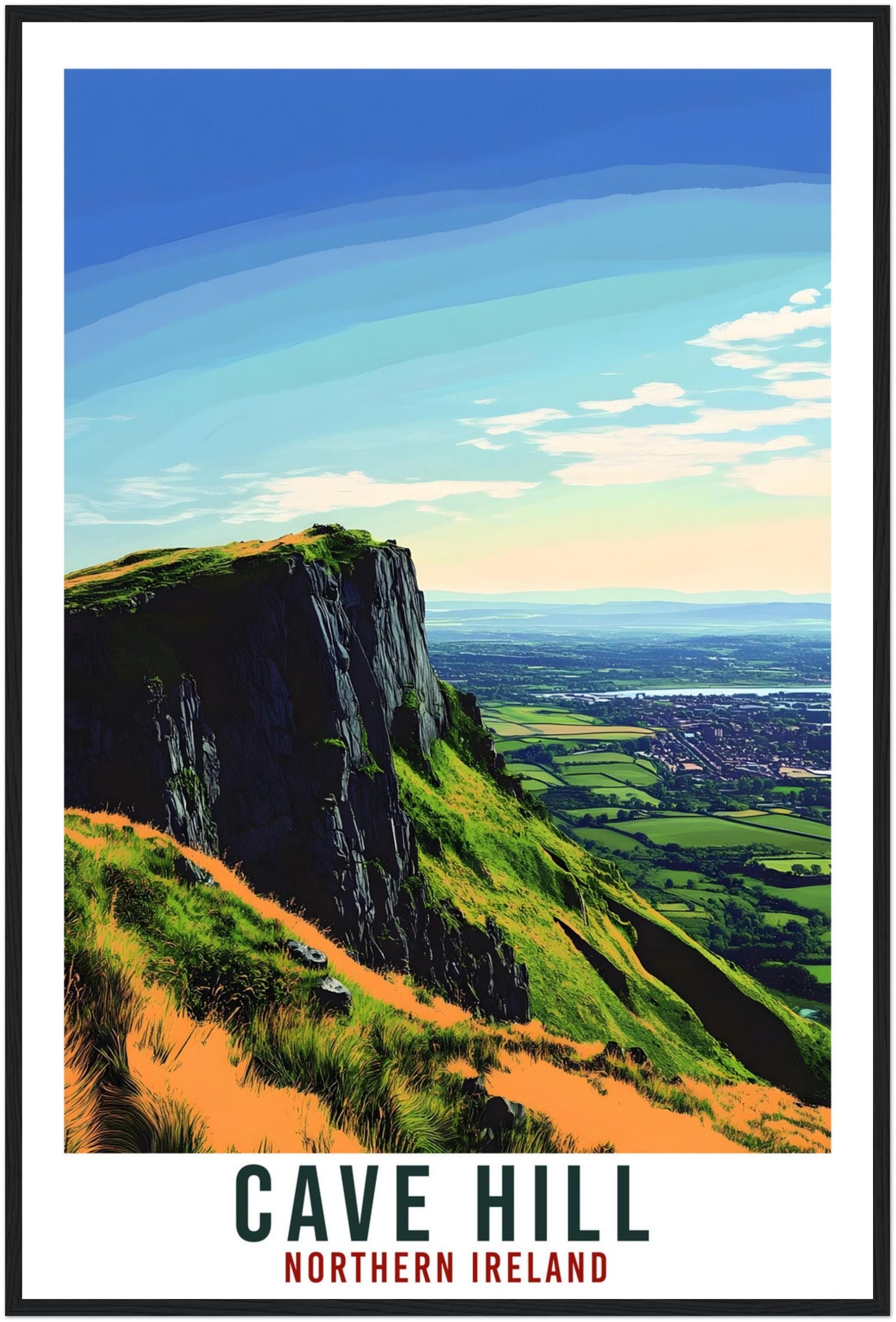 Cave Hill Travel Print Northern Ireland Home Decor Cave Hill Wall Art Gift Wall Hanging Art Lover Cave Hill Irish Artwork Travel Poster NI