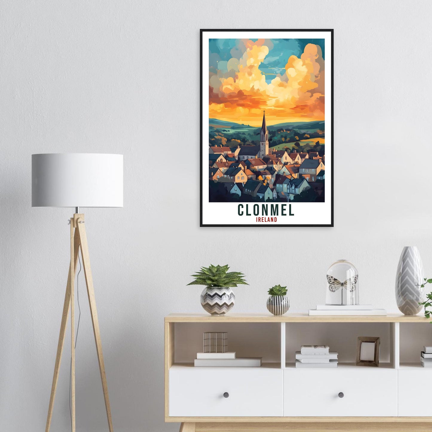 Clonmel Travel Print Ireland Home Decor Tipperary Wall Art Gift Wall Hanging Art Lover Clonmel Irish Artwork Travel Poster Ireland Travel