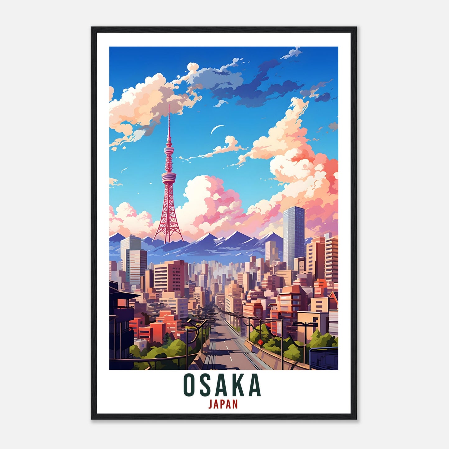 Osaka Japan Travel Print Home Decoration Osaka Wall Art Gift Wall Hanging Art Lover Japanese Artwork Japan Osaka Travel Poster City Print