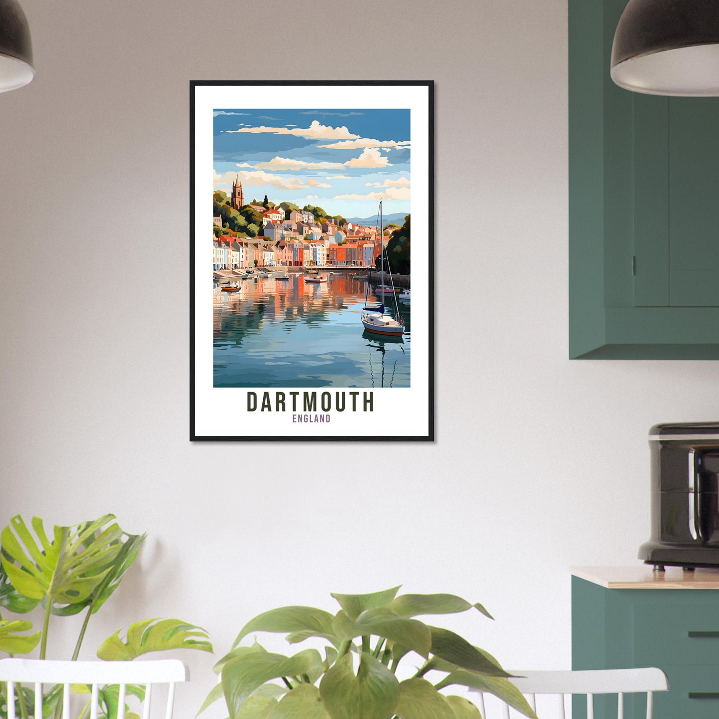 Dartmouth Travel Print Home Decor Dartmouth Devon English Coastal Art Dartmouth Artwork Gift Dartmouth Travel Poster Devon Travel Artwork