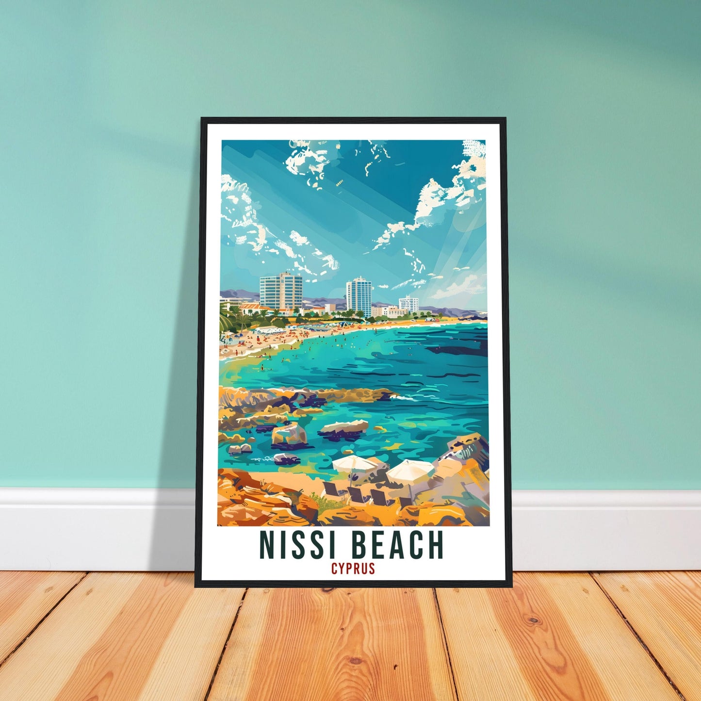 Nissi Beach Cyprus Travel Print Cyprus Wall Art Wall Hanging Home Décor Nissi Beach Gift Cyprus Ayia Napa Artwork Gift Cyprus Travel Poster