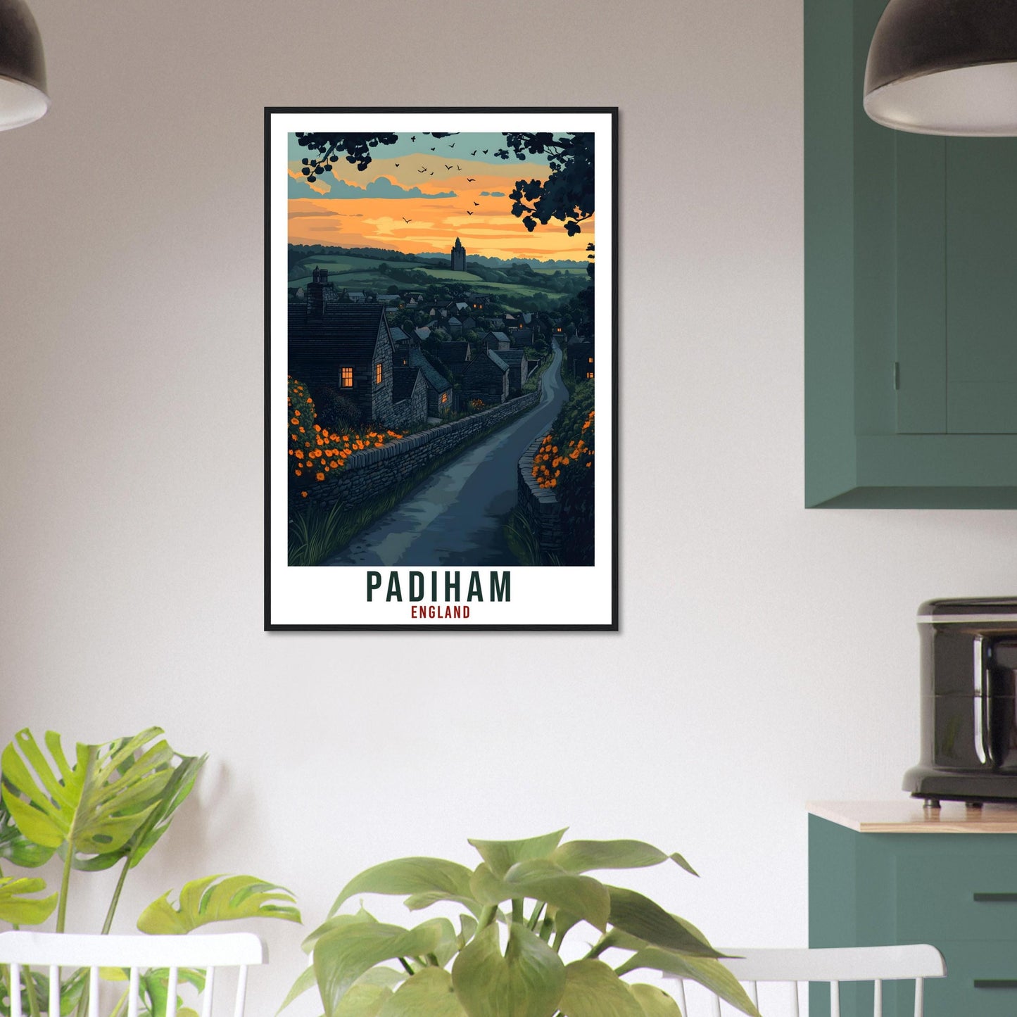 Padiham Travel Print England Home Decor Padiham Wall Art Gift Wall Hanging Art Lover Padiham England Artwork Travel Poster Travel Art