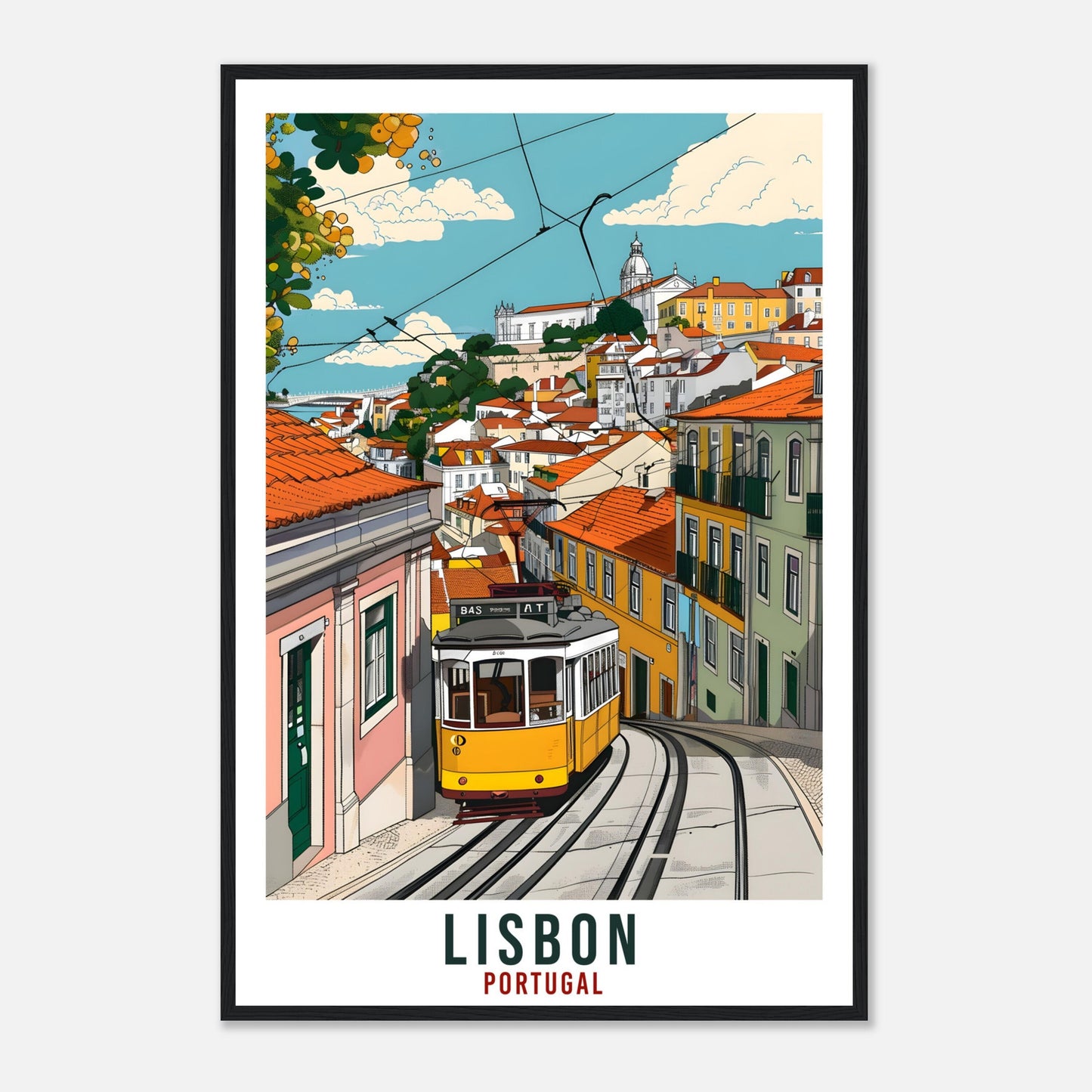 Lisbon Travel Print Home Decoration Wall Art Gift Lisbon Wall Hanging Art Lover Portugal Artwork Lisbon Portugal Travel Poster Holiday Print