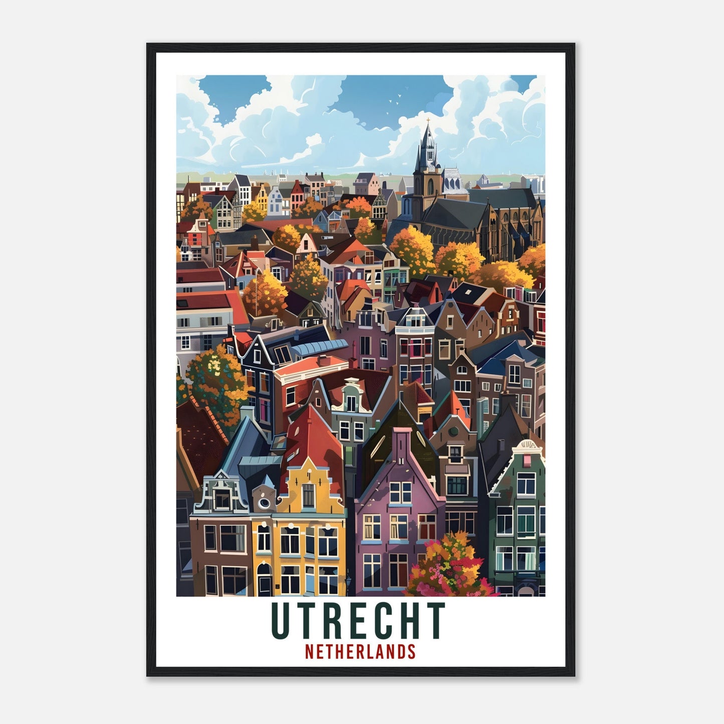 Utrecht Travel Print Holland Wall Art Wall Hanging Home Décor Utrecht Gift Art Lovers Gift Dutch Artwork Gift The Netherlands Travel Poster