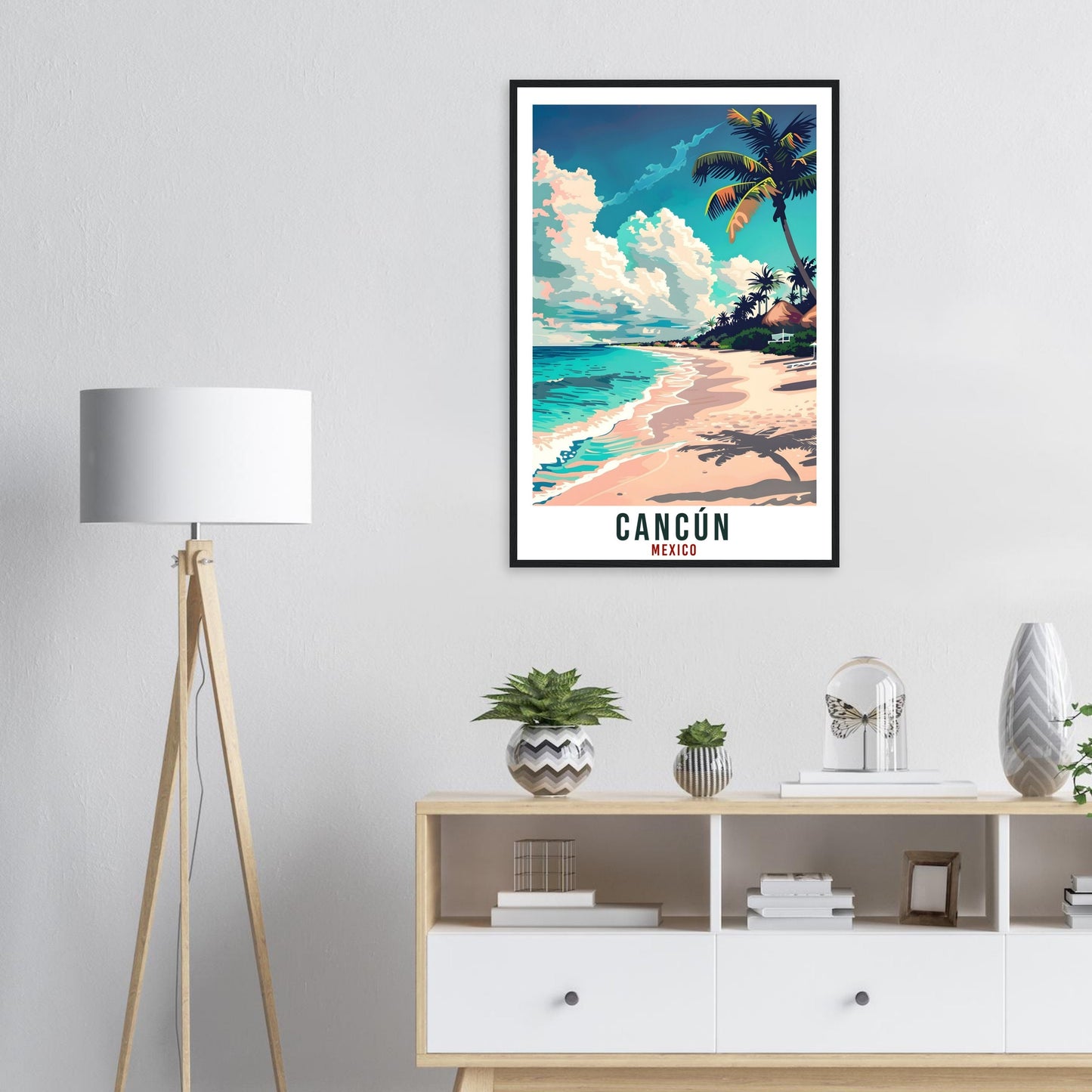 Cancún Mexico Travel Print Mexico Wall Art Wall Hanging Home Décor Cancún Beach Gift Mexico Landmark Artwork South America Travel Poster