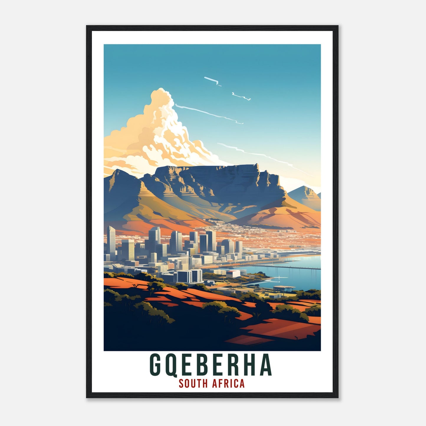 Gqeberha South Africa Travel Print Wall Art Hanging Home Décor Gqeberha Gift Art Lovers Artwork Gift Print South African Landmark Poster