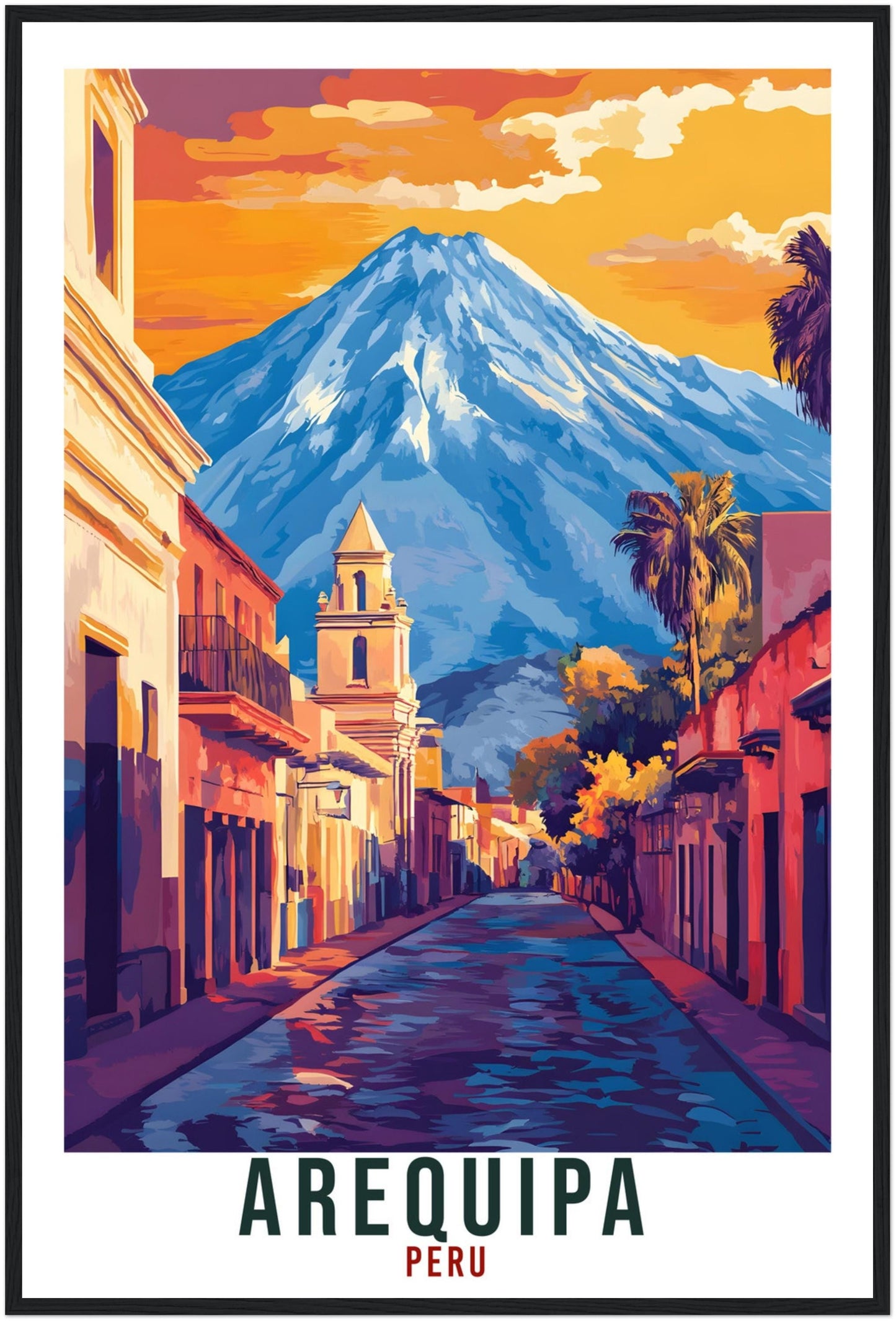 Arequipa Travel Print Peru Home Decor Arequipa Wall Art Gift Wall Hanging Art Lover Arequipa Peruvian Artwork Travel Poster Travel Art Peru