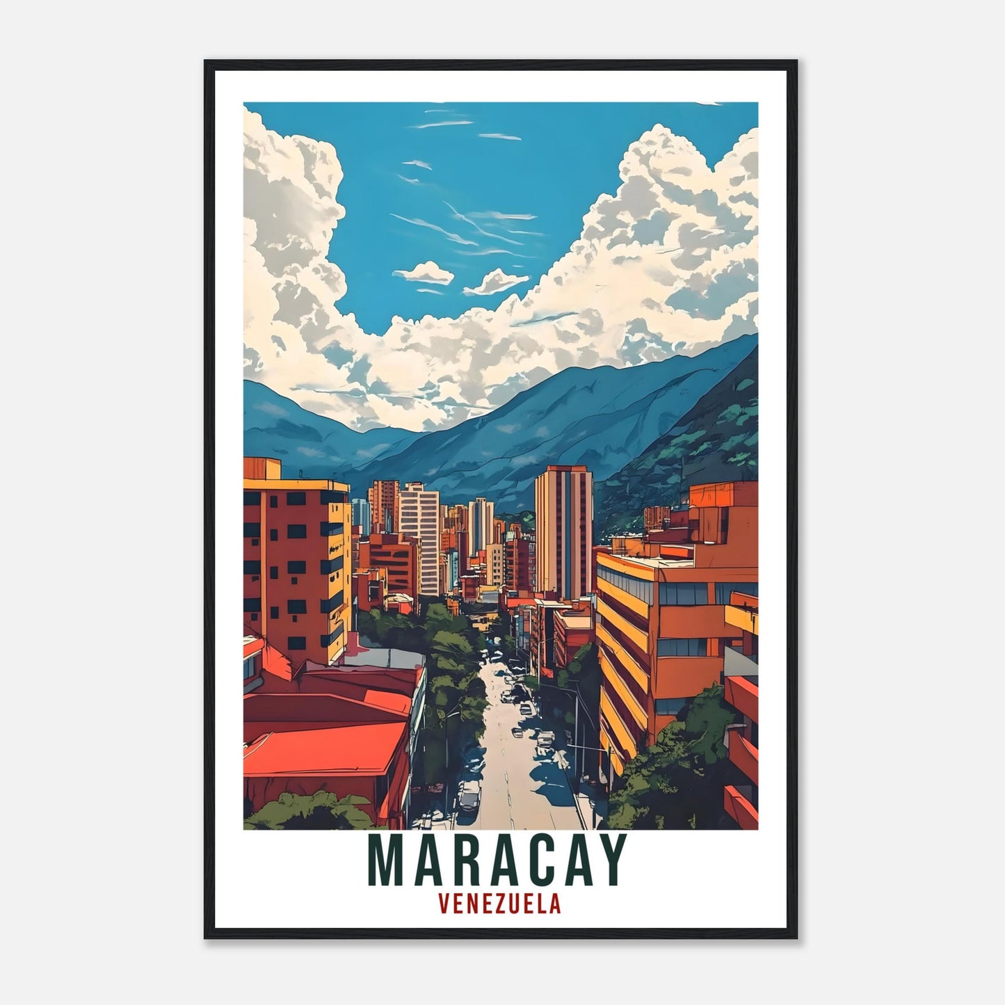 Maracay Travel Print Venezuela Home Decor Maracay Wall Art Gift Wall Hanging Art Lover Maracay Venezuelan Artwork Travel Poster Travel Gift