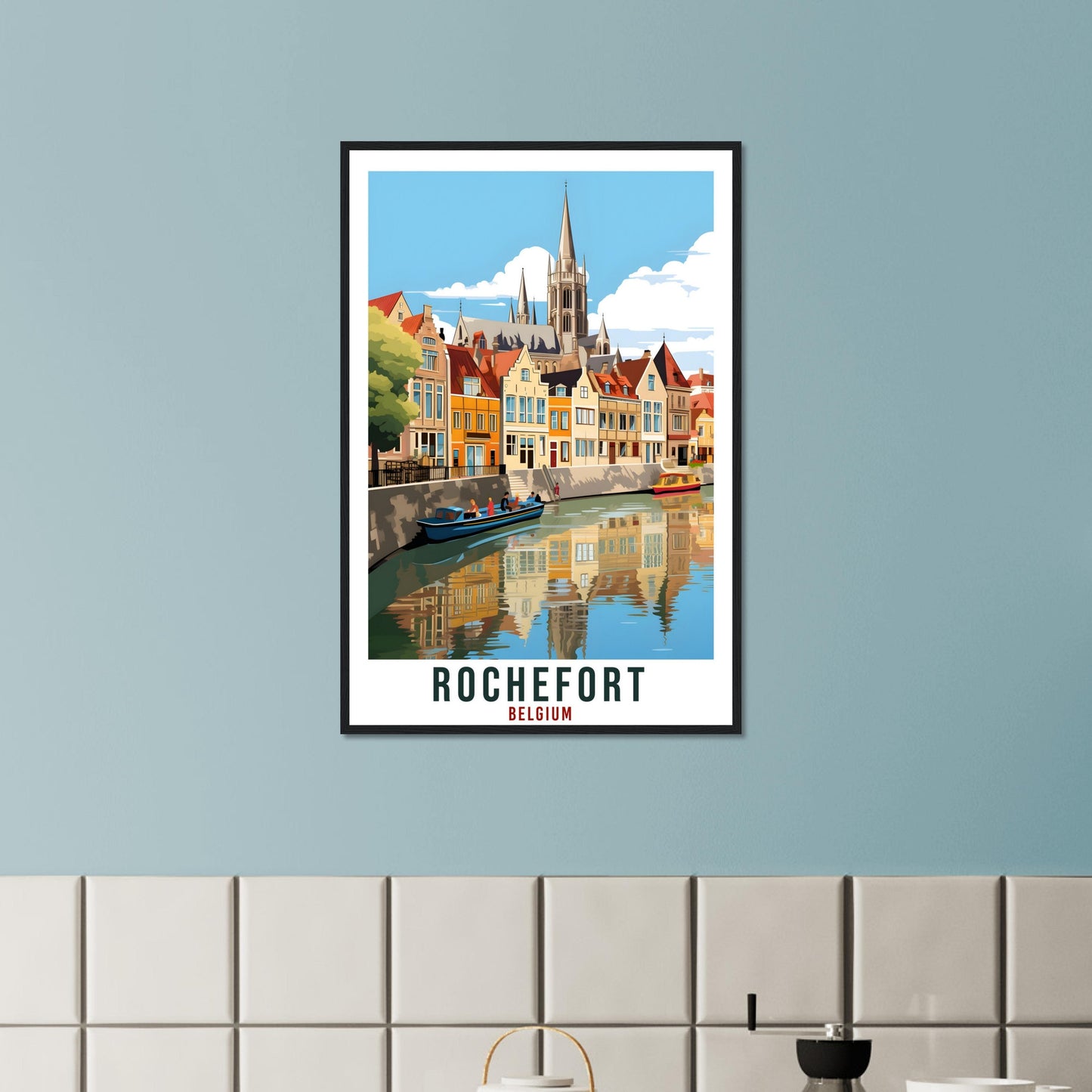 Rochefort Travel Poster Wall Art Rochefort Belgium Décor Artwork Wall Hanging Rochefort Art Gift Rochefort Travel Print Belgian Art Lovers