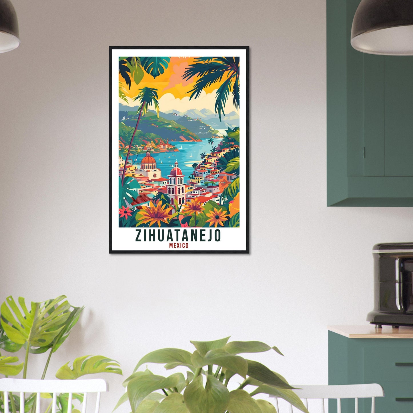 Zihuatanejo Mexico Travel Print Mexico Wall Art Wall Hanging Home Décor Zihuatanejo Mexico Landmark Artwork Travel Art Mexican Travel Poster