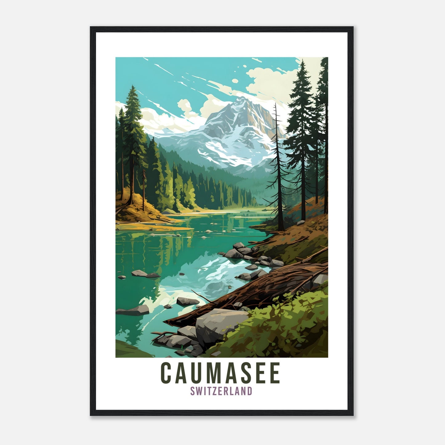 Caumasee Travel Print Wall Art Switzerland Caumasee Art Print Travel Poster Landscape Artwork Caumasee Travel Poster Switzerland Travel Art