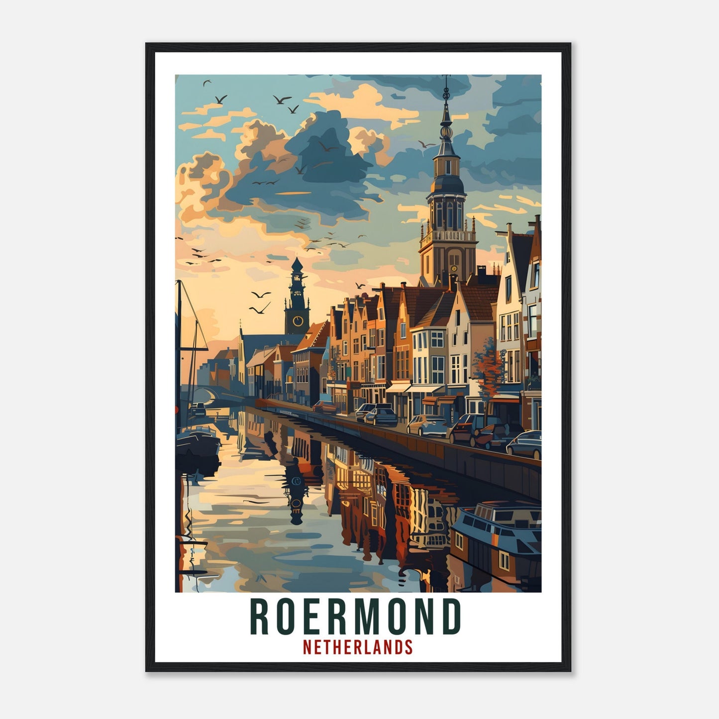 Roermond Travel Print Holland Wall Art Wall Hanging Home Décor Roermond Gift Art Print Gift Dutch Artwork Gift The Netherlands Travel Poster