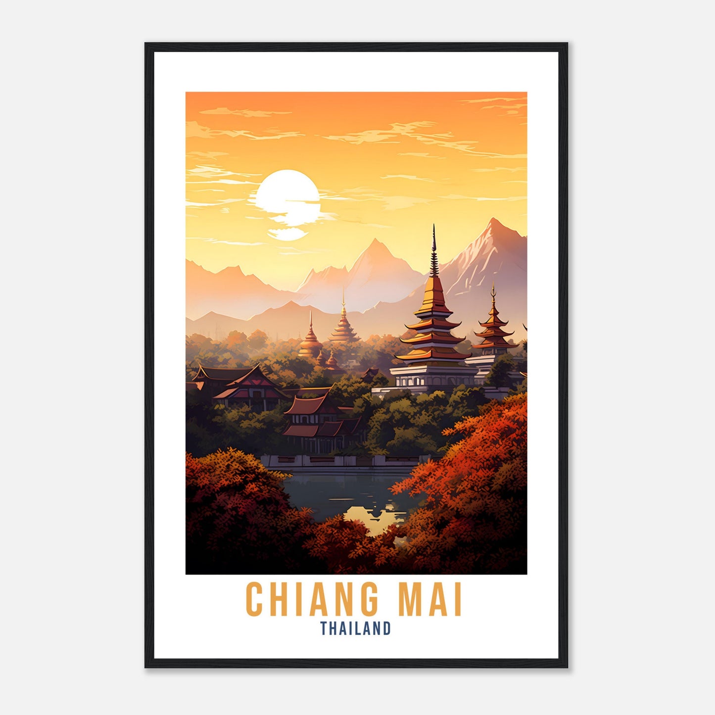 Chiang Mai Travel Print Wall Art Chiang Mai Wall Hanging Thailand Gift Holiday Print Chiang Mai Art Print Chiang Mai Thailand Travel Poster
