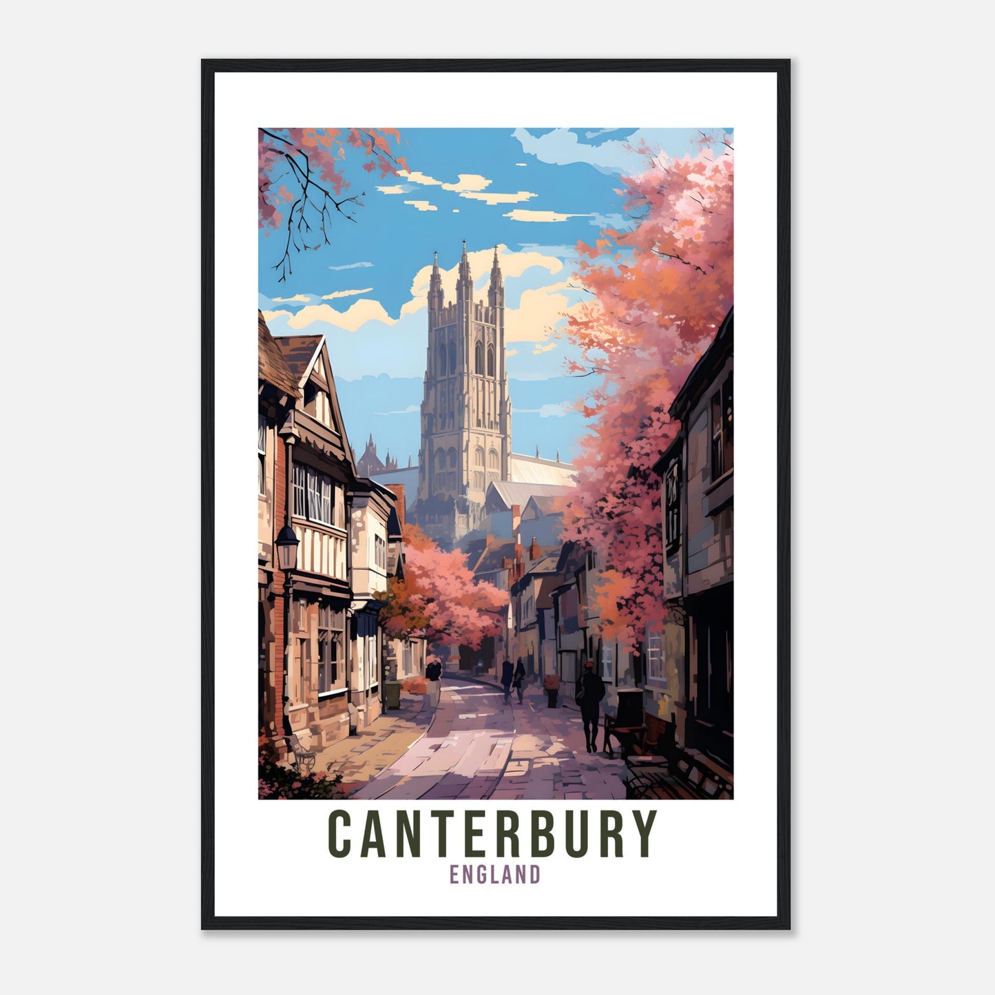 Canterbury Travel Print Home Decor Canterbury England Wall Hanging Canterbury Artwork Gift Canterbury Travel Poster Artwork UK Wall Art