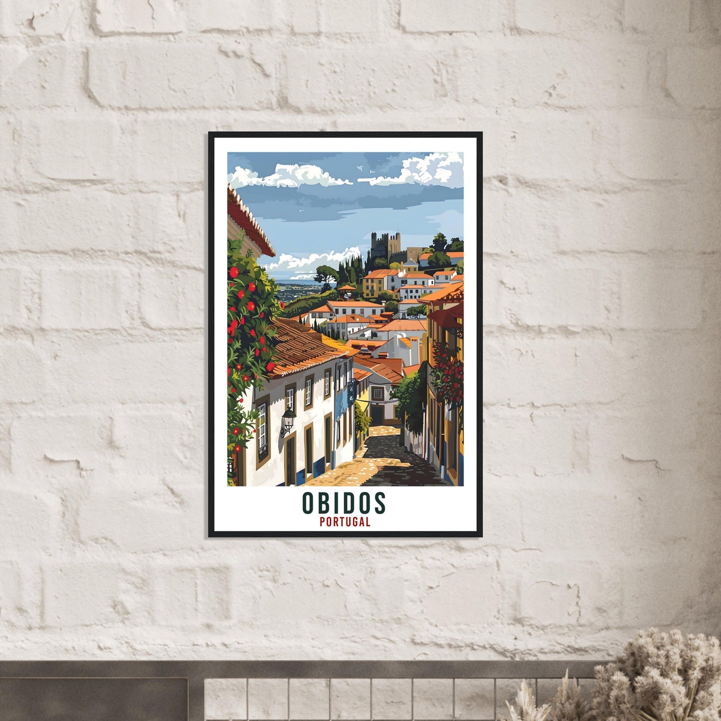Obidos Travel Print Portugal Wall Art Wall Hanging Home Décor Obidos Gift Portugal Landmark Artwork Gift Portugal Holiday Travel Poster