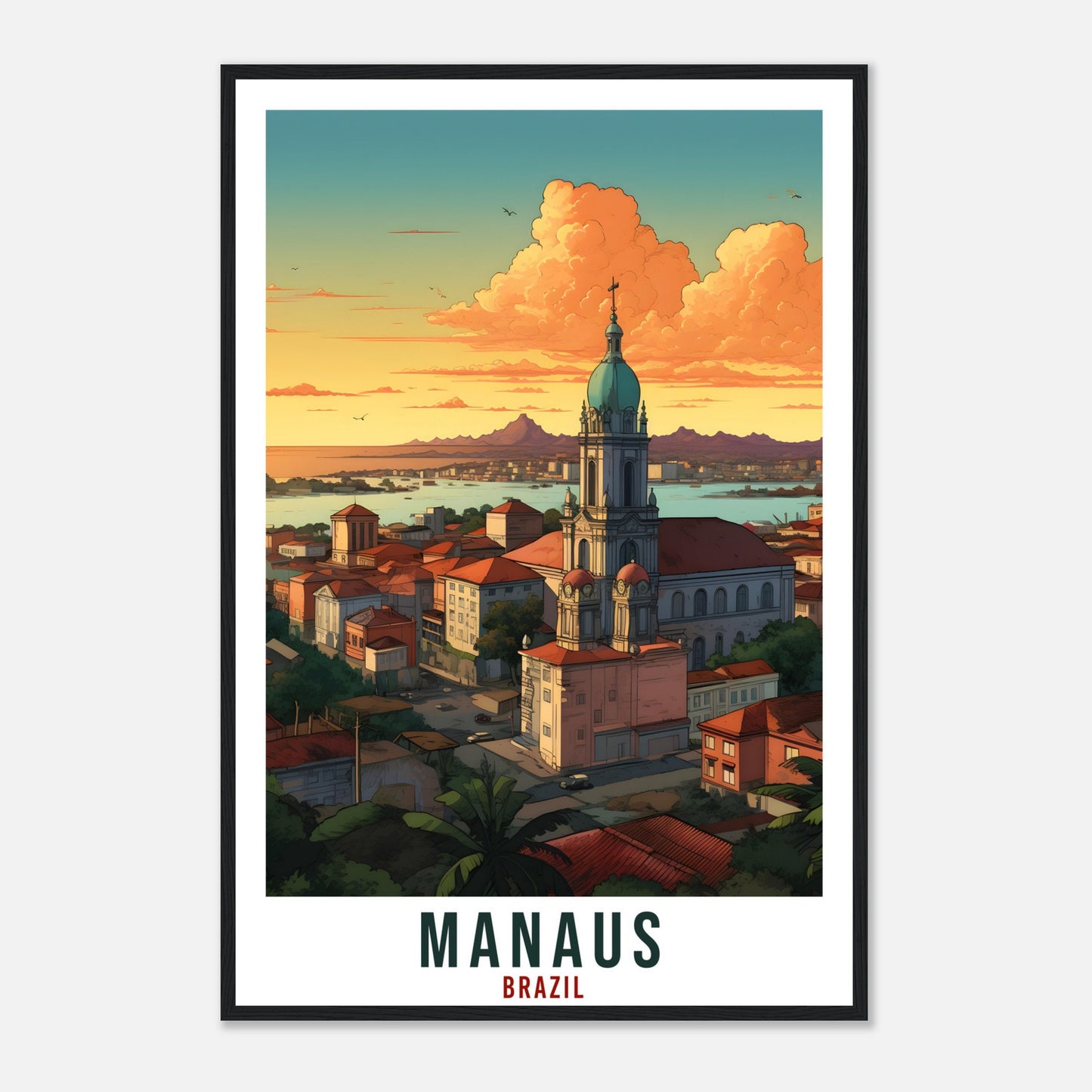 Manaus Travel Print Wall Art Manaus Brazil Wall Hanging Artwork Manaus Art Gifts Manaus Travel Poster Brazil Home Decor Art Lovers Gift