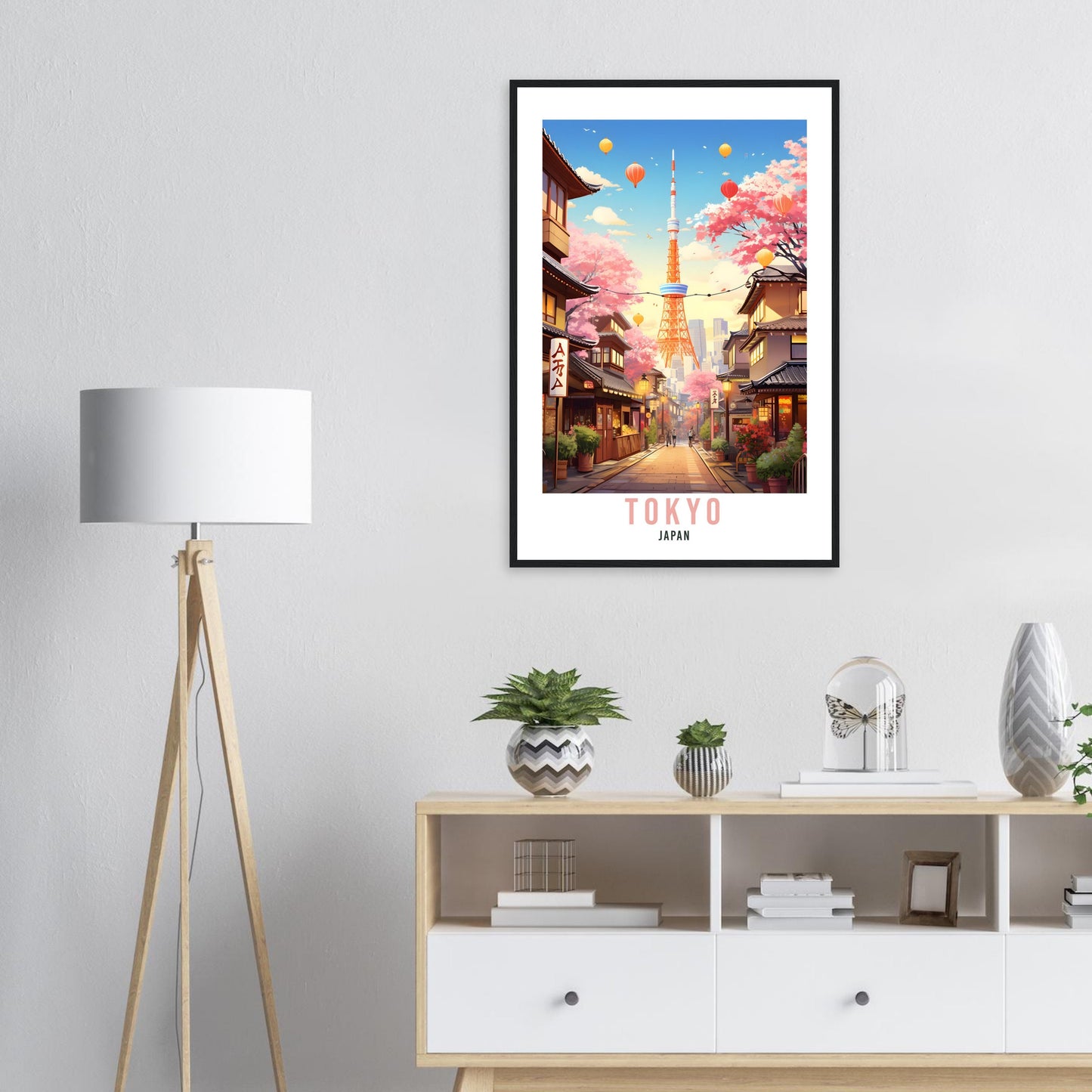 Tokyo Travel Poster Tokyo Wall Hanging Japan Artwork Travel Print Wall Art Tokyo Japan Asia Home Decor Tokyo Gift Travel Art Cherry Blossom