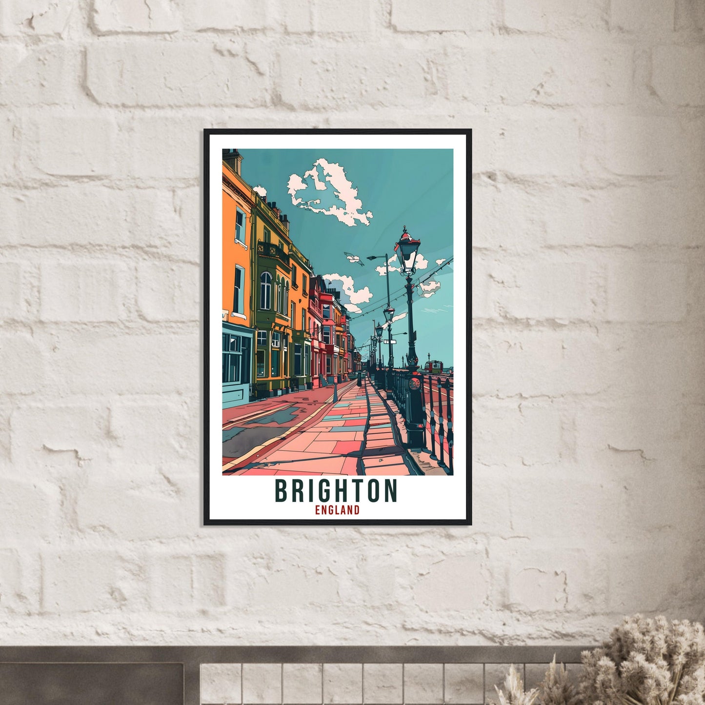 Brighton Travel Print Wall Art Wall Hanging Home Living Décor Brighton Street Art Lovers Gift UK Artwork Gift Print English Travel Poster