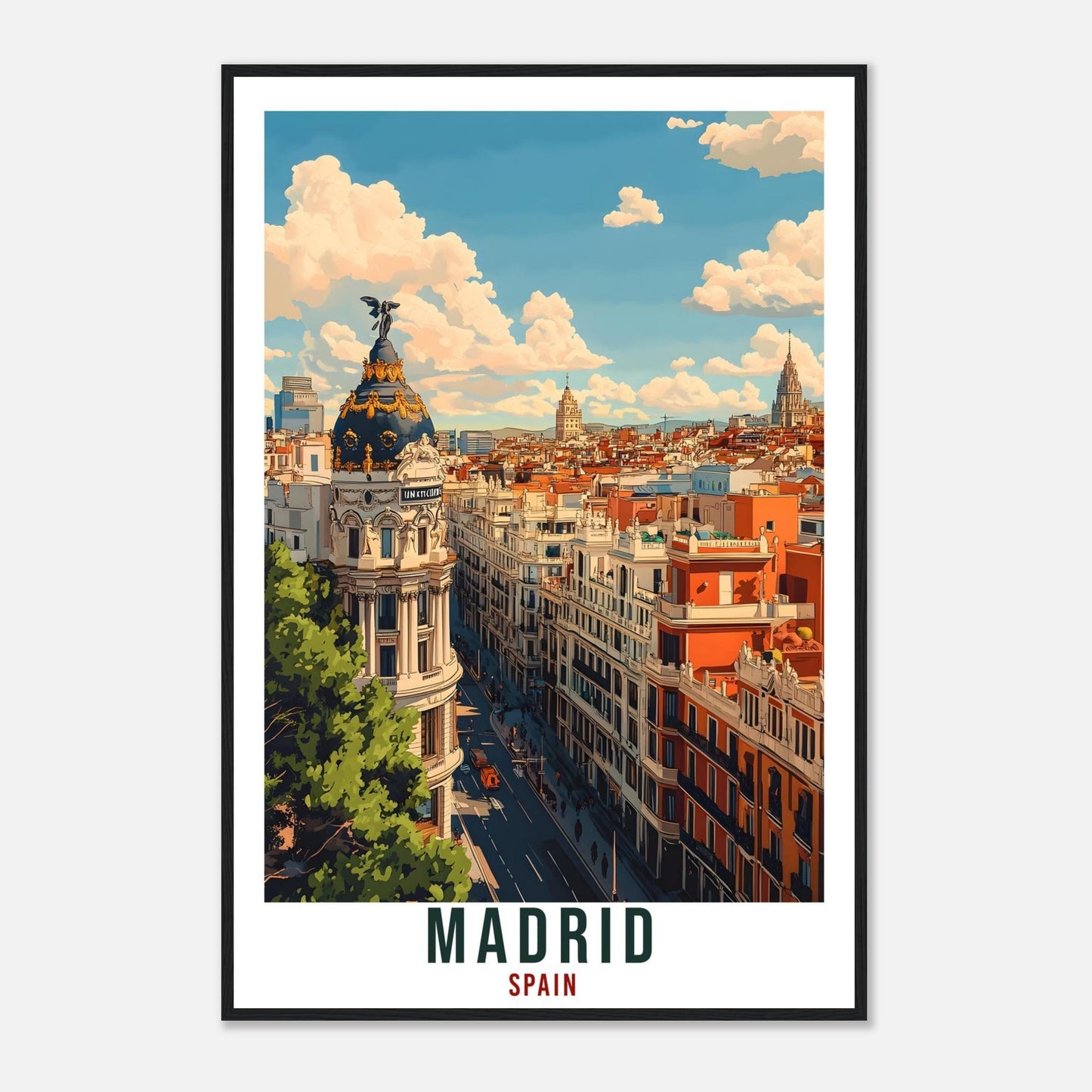 Madrid Travel Print Spain Home Decor Madrid City Wall Art Gift Wall Hanging Art Lover Madrid Spain Artwork Travel Poster Travel Artwork