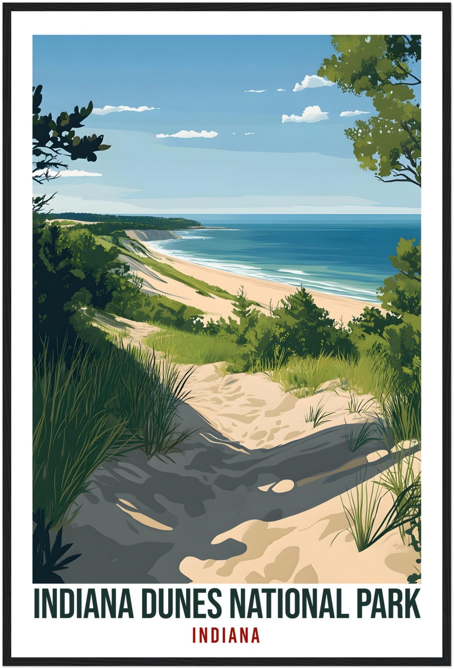 Indiana Dunes National Park USA Travel Print Wall Art Wall Hanging Home Décor Indiana Dunes Gift Travel Art USA Hiking Artwork Travel Poster