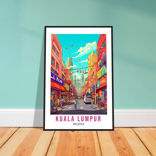 Kuala Lumpur Travel Poster Print Wall Art KL Street Art Wall Hanging Malaysia Gift Holiday Print Vacation Art Print Kuala Lumpur Travel Gift