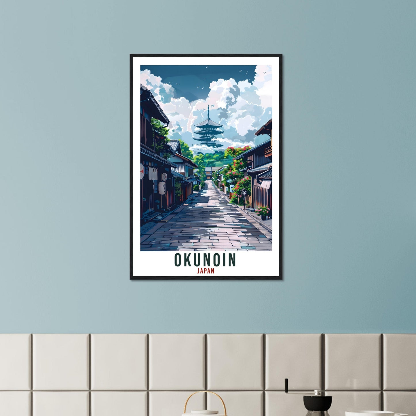 Okunoin Travel Print Japan Home Decoration Wall Art Gift Wall Hanging Art Lover Japanese Artwork Japan Okunoin Travel Poster Cityscape Print