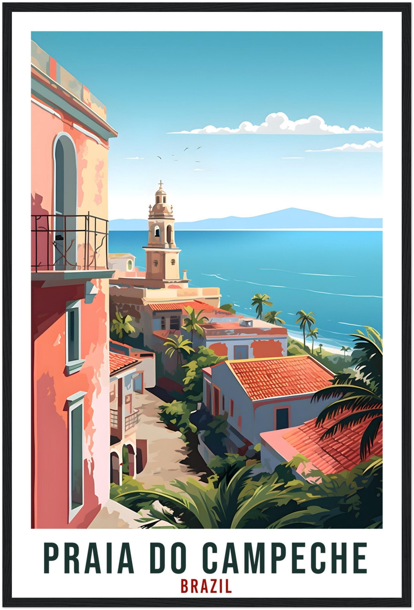 Praia Do Campeche Travel Print Wall Art Praia Do Campeche Brazil Wall Hanging Artwork Art Gifts Praia Do Campeche Travel Poster Brazil Lover