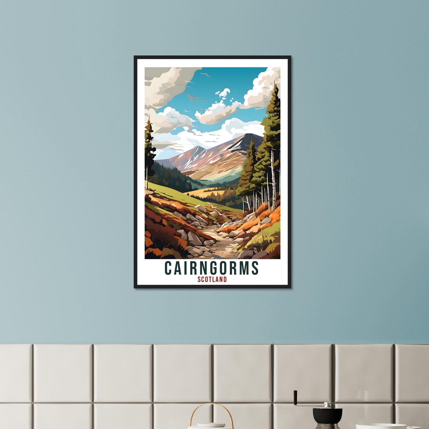 Cairngorms Travel Print Scotland Wall Art Home Decor Wall Hanging Travel Art Gift Cairngorms Travel Poster Scotland Landscape Artwork Lover
